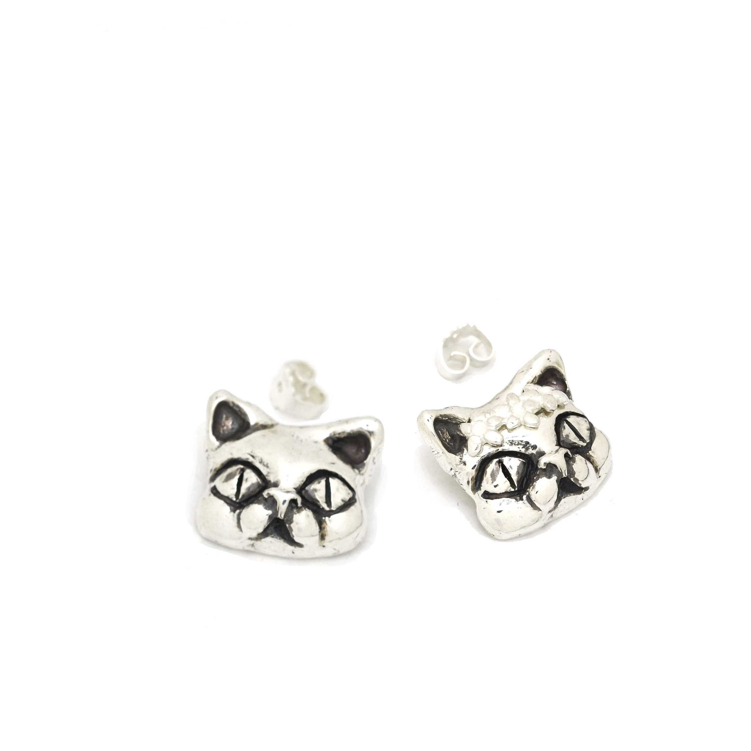 Cat jewellery Art Nouveau Cat Earrings Celtic Cat Silver Earrings Wedding Gift Cat Gift Silver cat earrings Kittens Cats Handmade