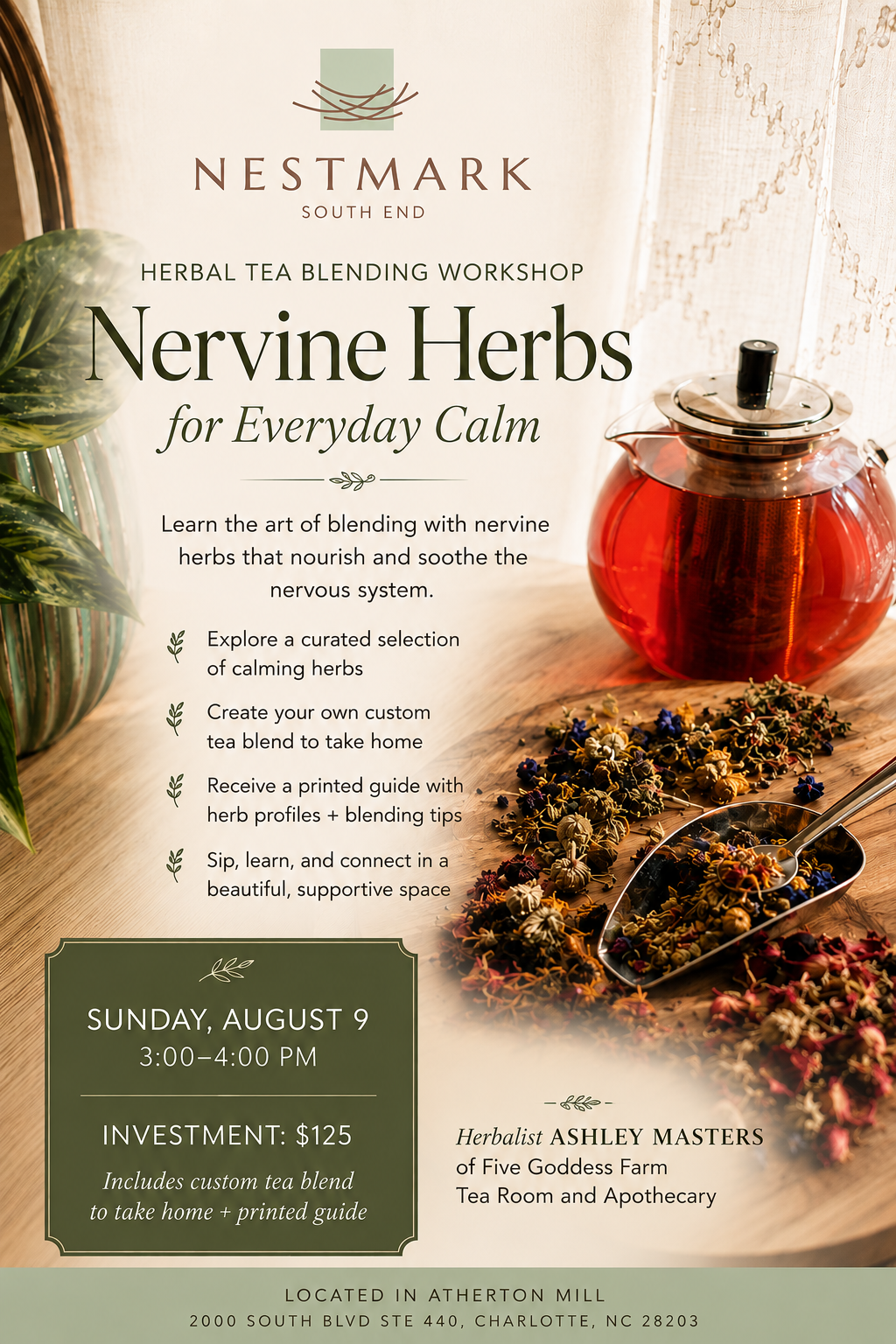 Herbal Tea Blending Workshop: Nervine Herbs for the Nervous System