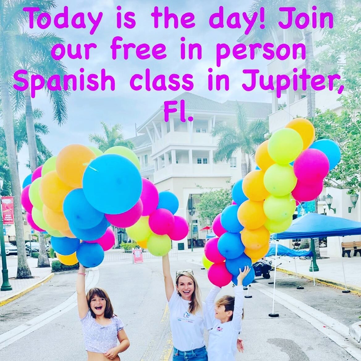 Today is the day parents! Join our first free in person Spanish class at 5 pm in Jupiter, Fl.
Location: 860 Jupiter Park Dr. B1 Jupiter, Fl. 
Class time: 5-5:50 pm 
You will be amazed to see the progress your child will make in learning Spanish while