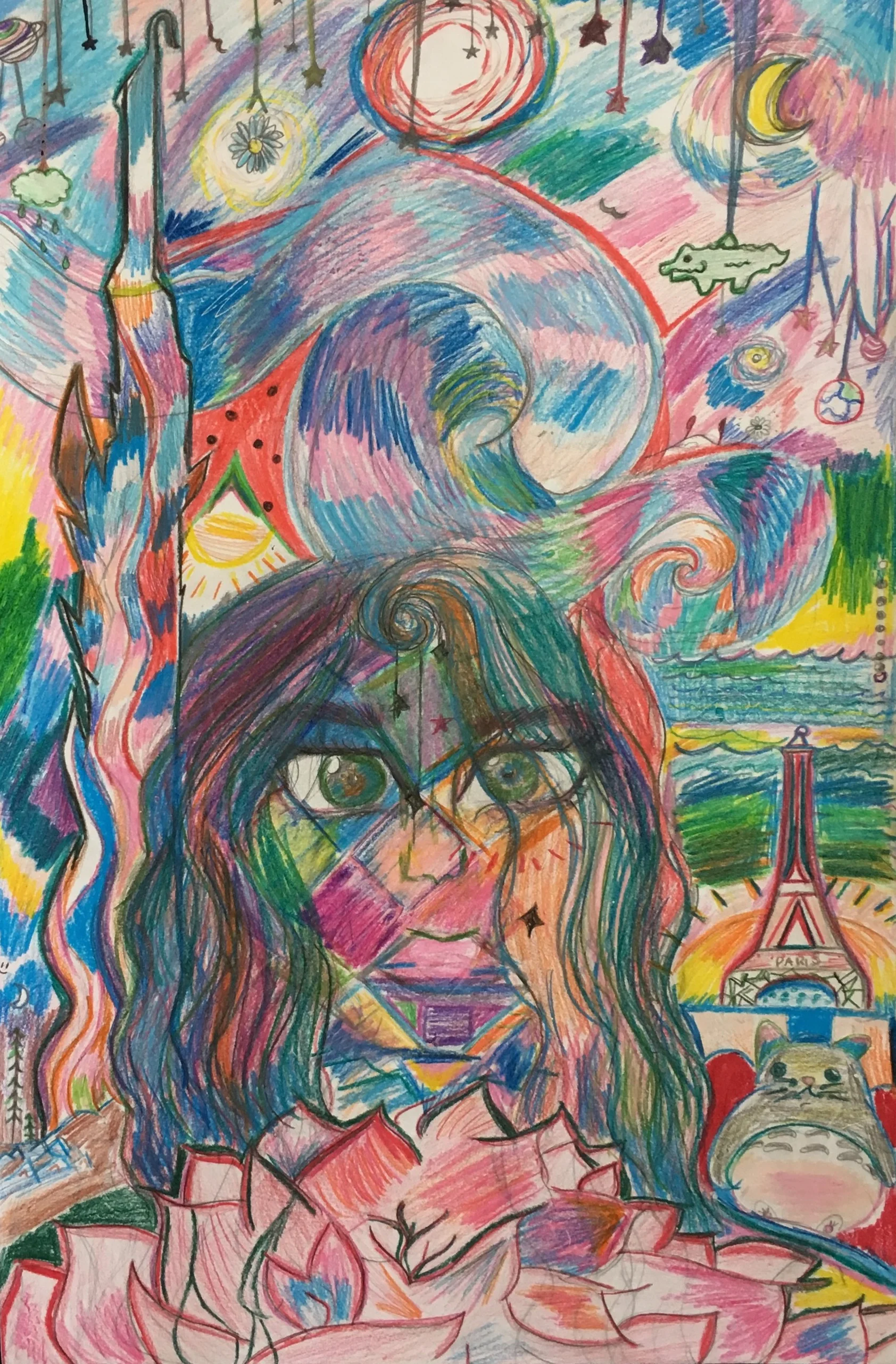 Seventh Grade, Self-Portrait in the Style of Frank Big Bear