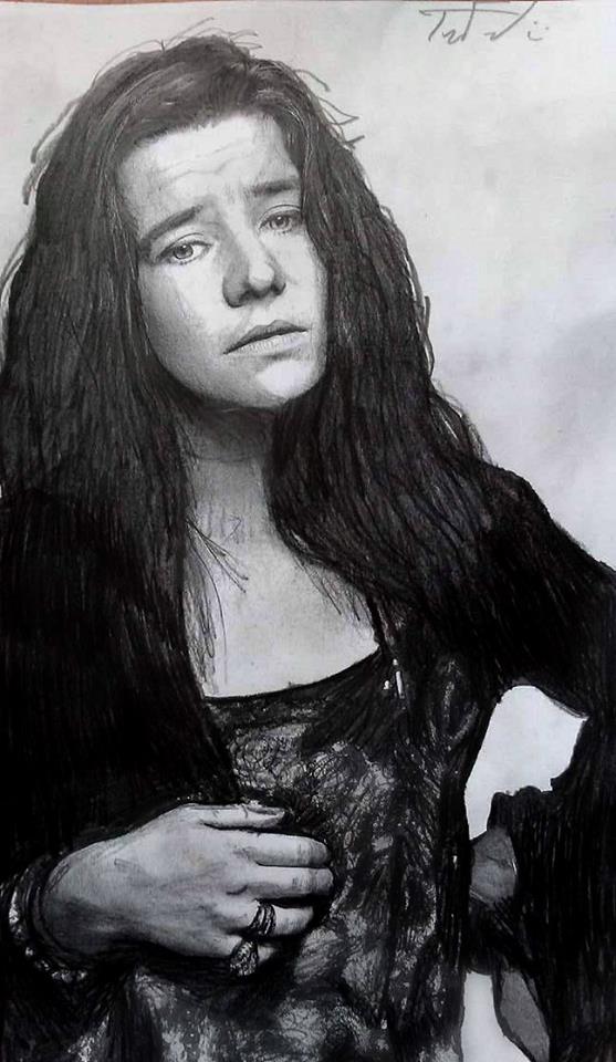  Here is my pencil portrait tribute to Psychedelic soul singer-songwriter Janis Joplin.   