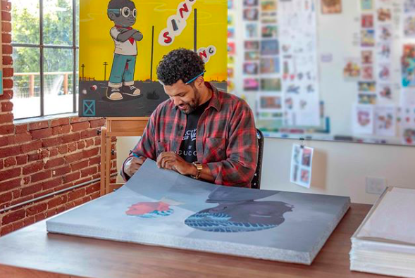 ''Two Men Sporting Waves" New Print By Hebru Brantley x Print Them All