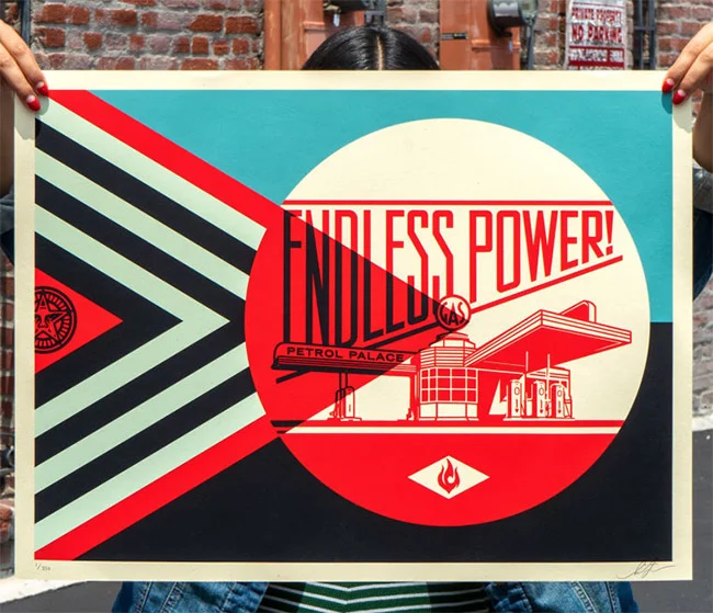 “Endless Power Petrol Palace” New Print By Shepard Fairey
