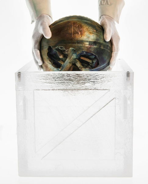 “Bronze Eroded Basketball” By Daniel Arsham
