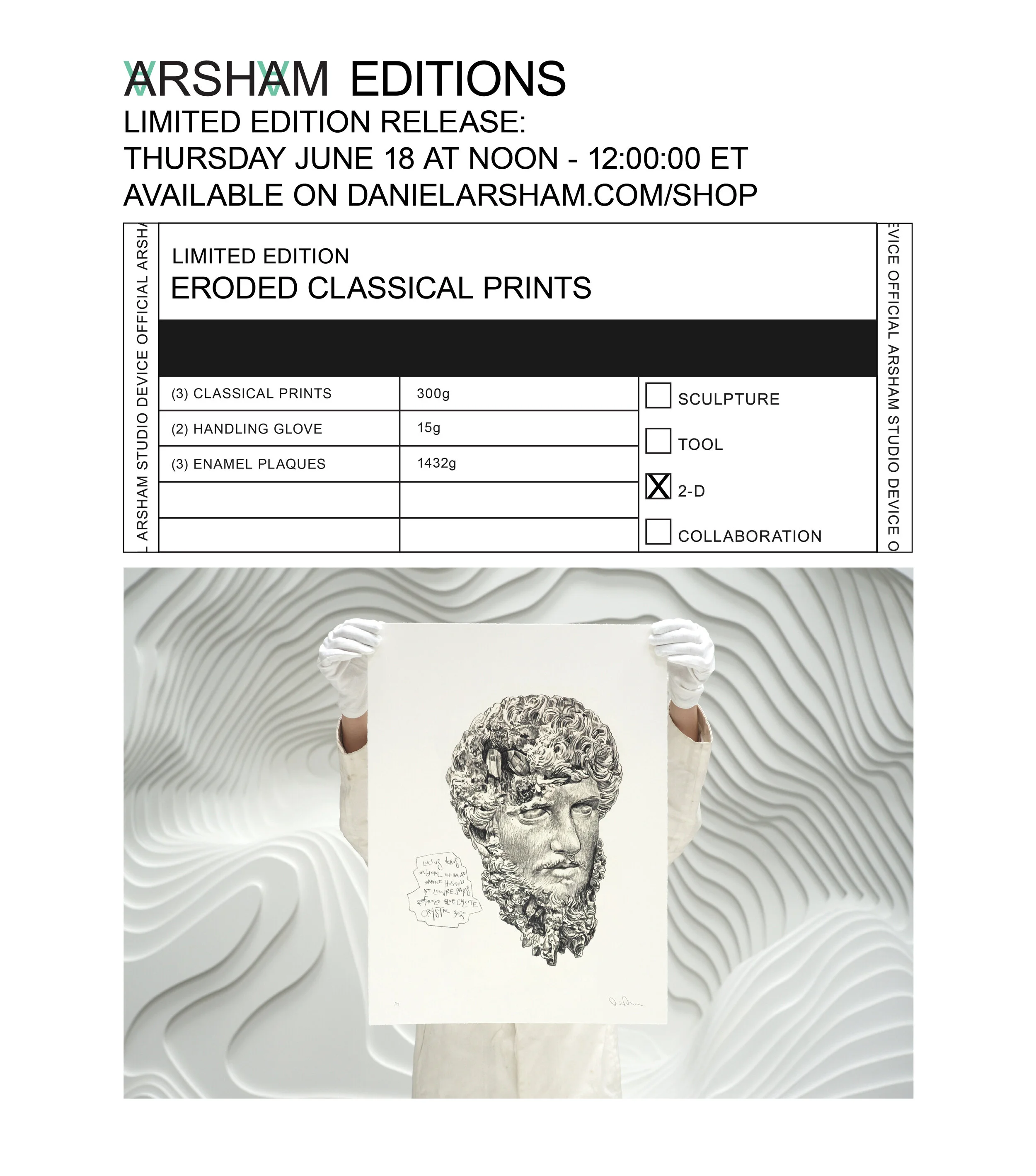 Daniel Arsham Eroded Classical Prints