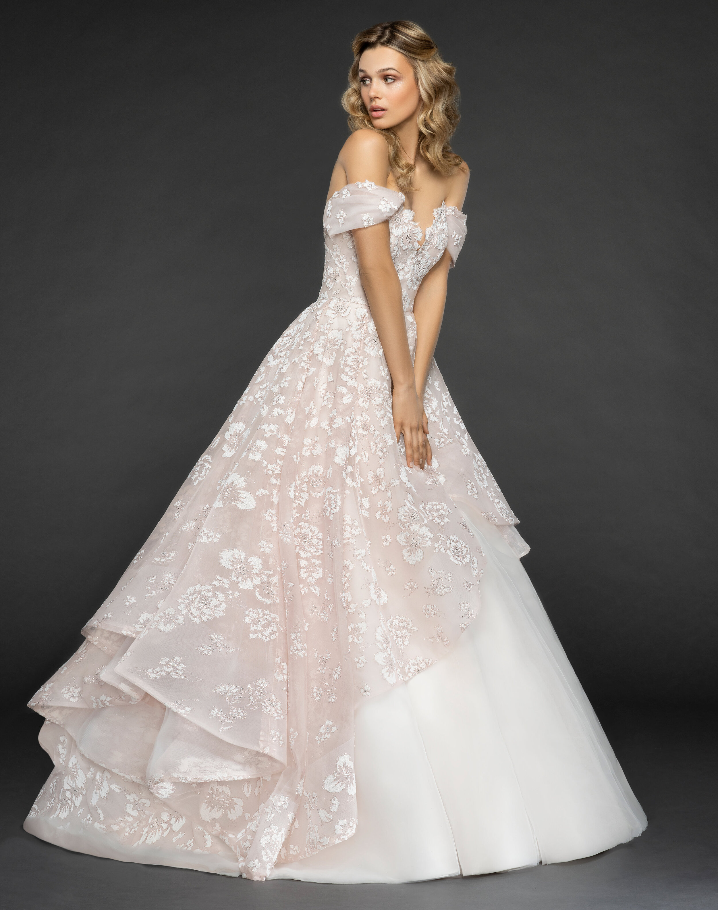 a line long sleeve gown