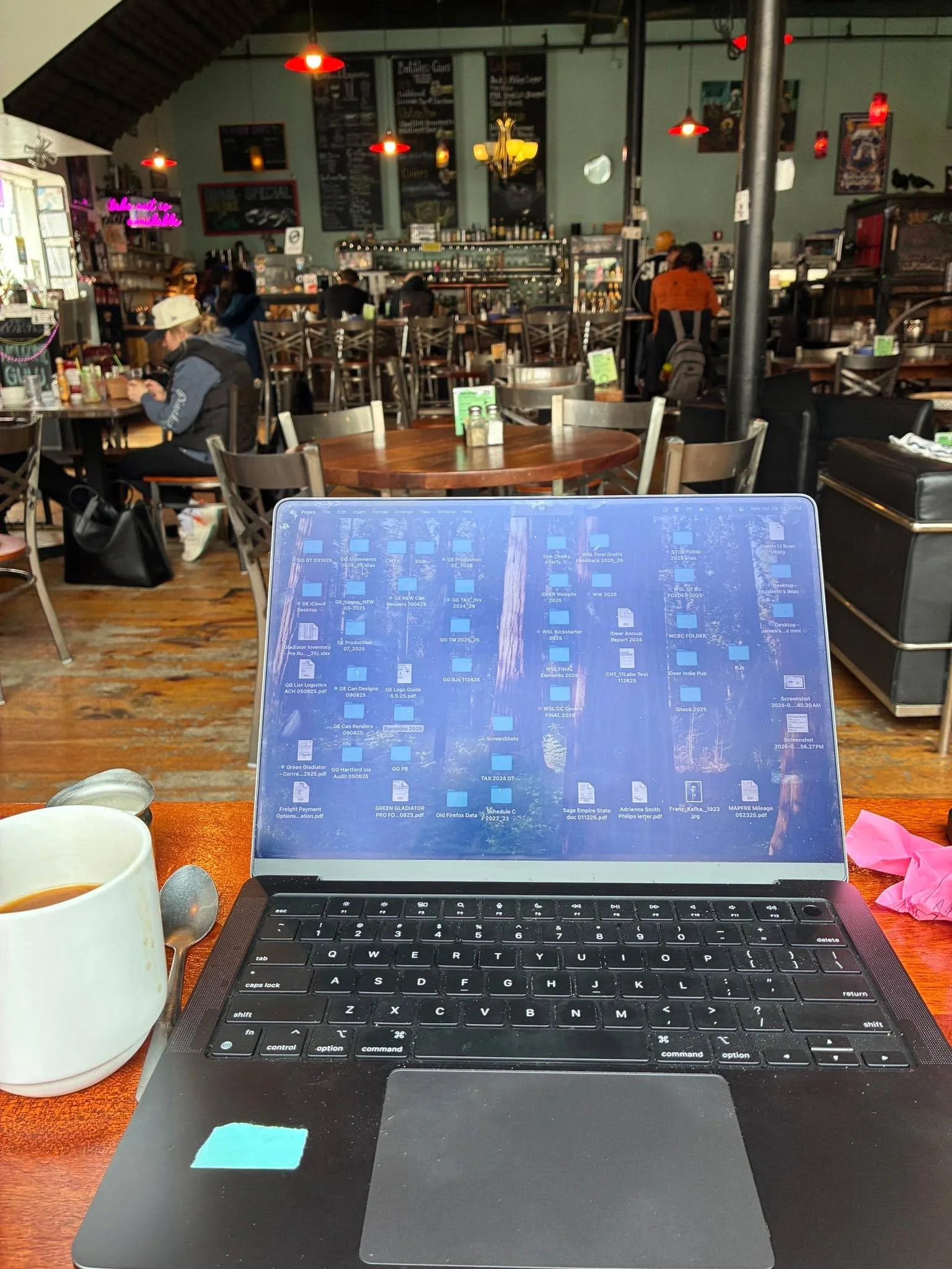 Editing and revising the final pages of my debut novel &lsquo;Secret of the Witch&rsquo;. Fitting it should be in Salem at the Gulu-Gulu Cafe. ☕️