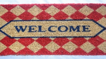 DAF-3002-BC-1 Fiber Mat Bleached-DIAMOND WELCOME RED CREAM