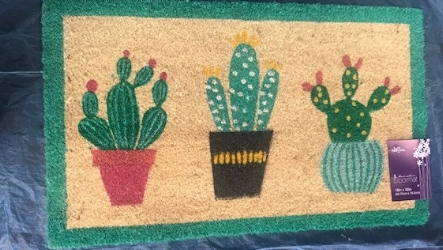 DAF-7001-PVC Coir Mat Bleached-Cactus Design