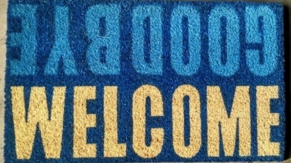 DAF-7006-PVC Coir Mat Bleached -Welcome/goodbye