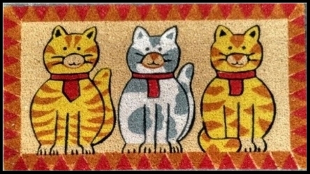 DAF-8001-PVC Coir Mat Natural-Three Cat Design