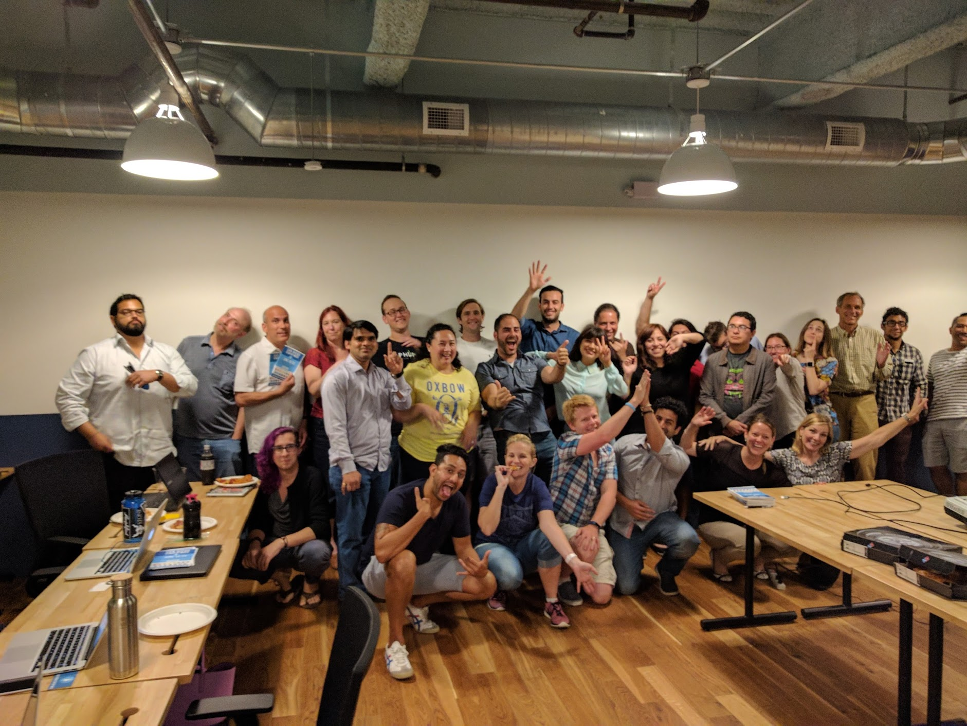 A photo of me surrounded by some members of the team that I led across the finish line of SDSW 2017.