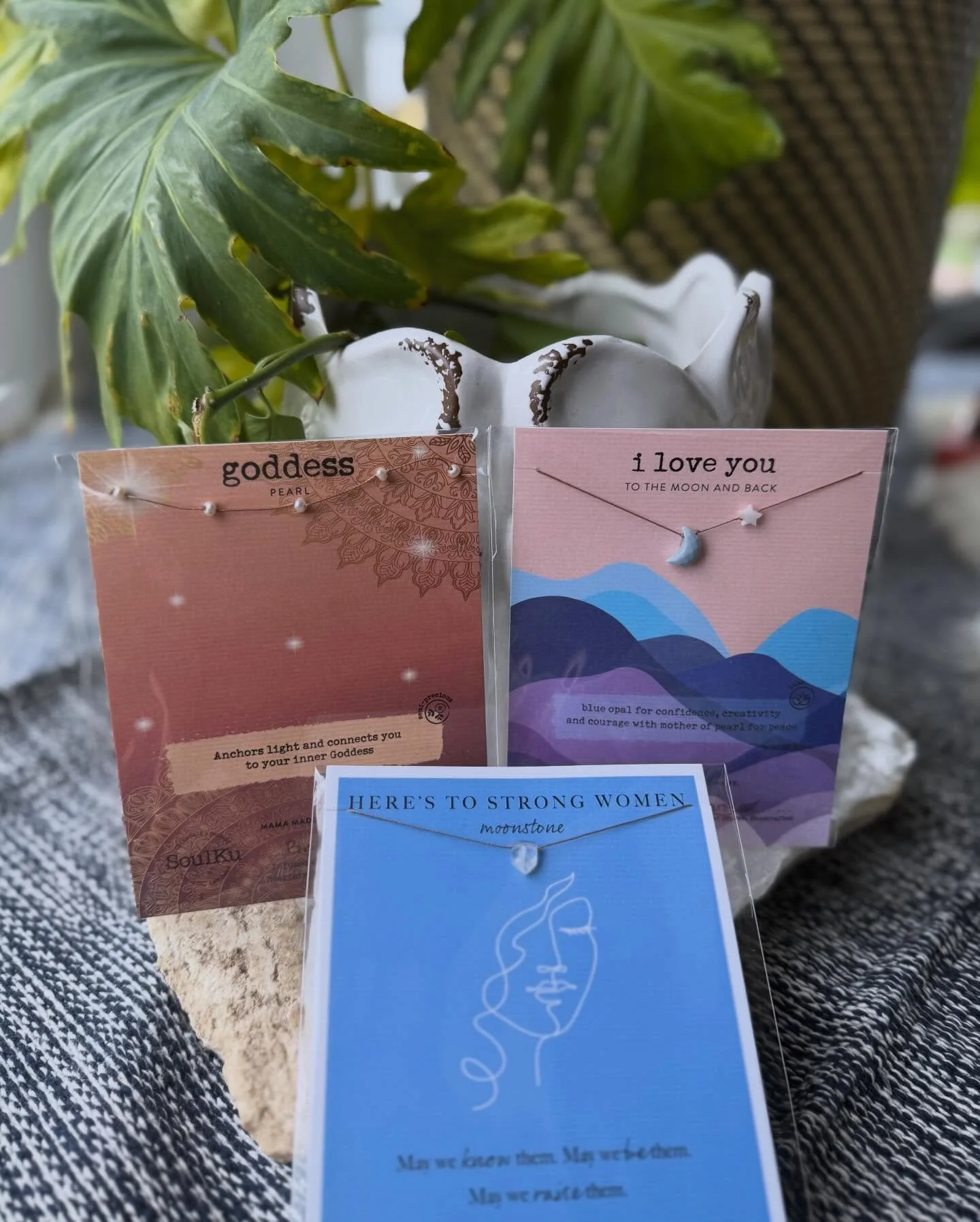 A necklace for every soul 💫 
Our SoulKu necklaces are more than beautiful jewelry&mdash;they&rsquo;re tiny talismans of intention. Each handcrafted necklace features a unique gemstone carrying its own energy and properties.
Whether you&rsquo;re choo