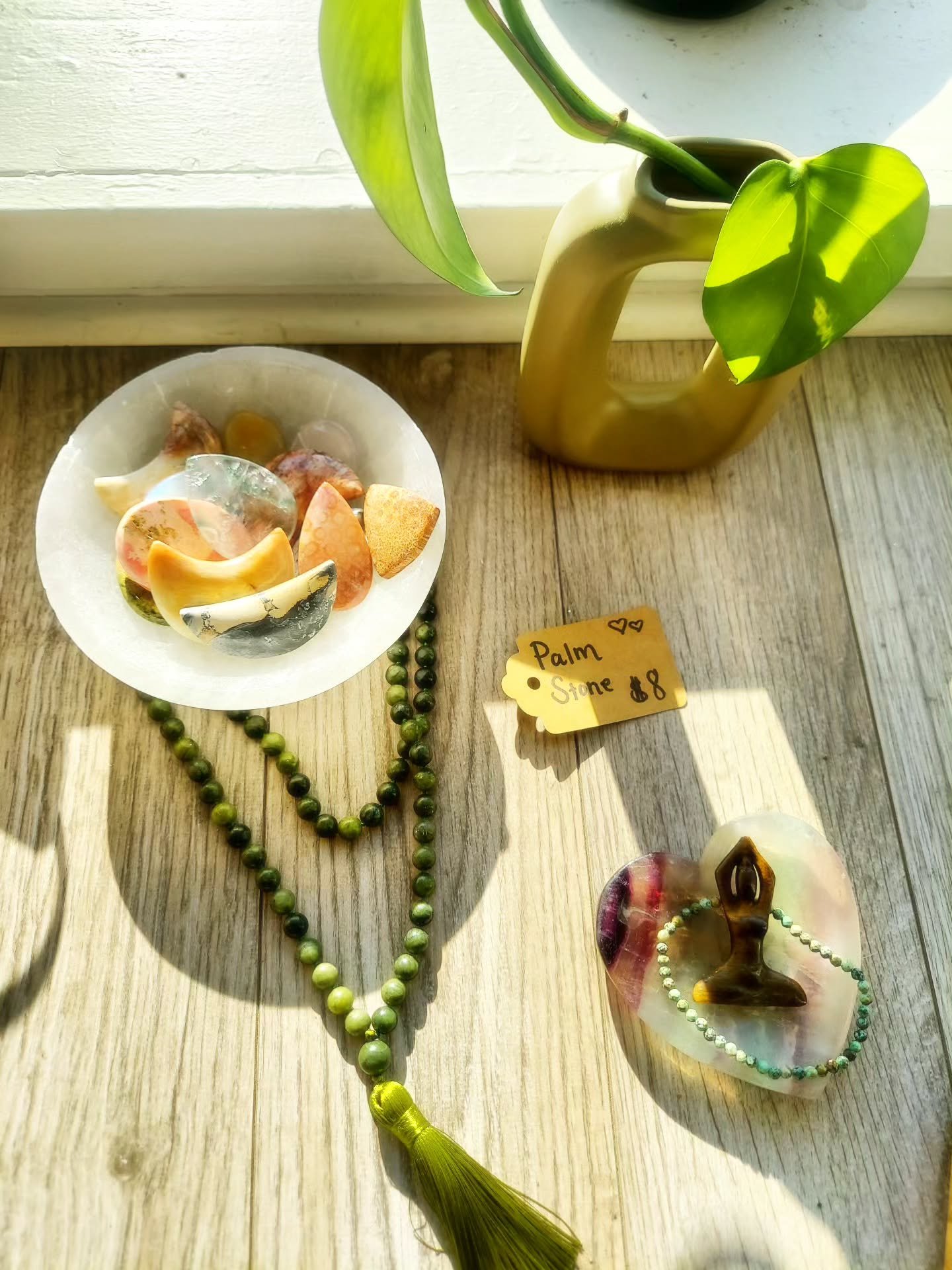 A palm stone fits right in your hand &mdash; smooth, grounding, and full of quiet energy. Whether you hold it during meditation, keep it in your pocket on a hard day, or let it sit somewhere, you'll reach for it without thinking... it has a way of fi