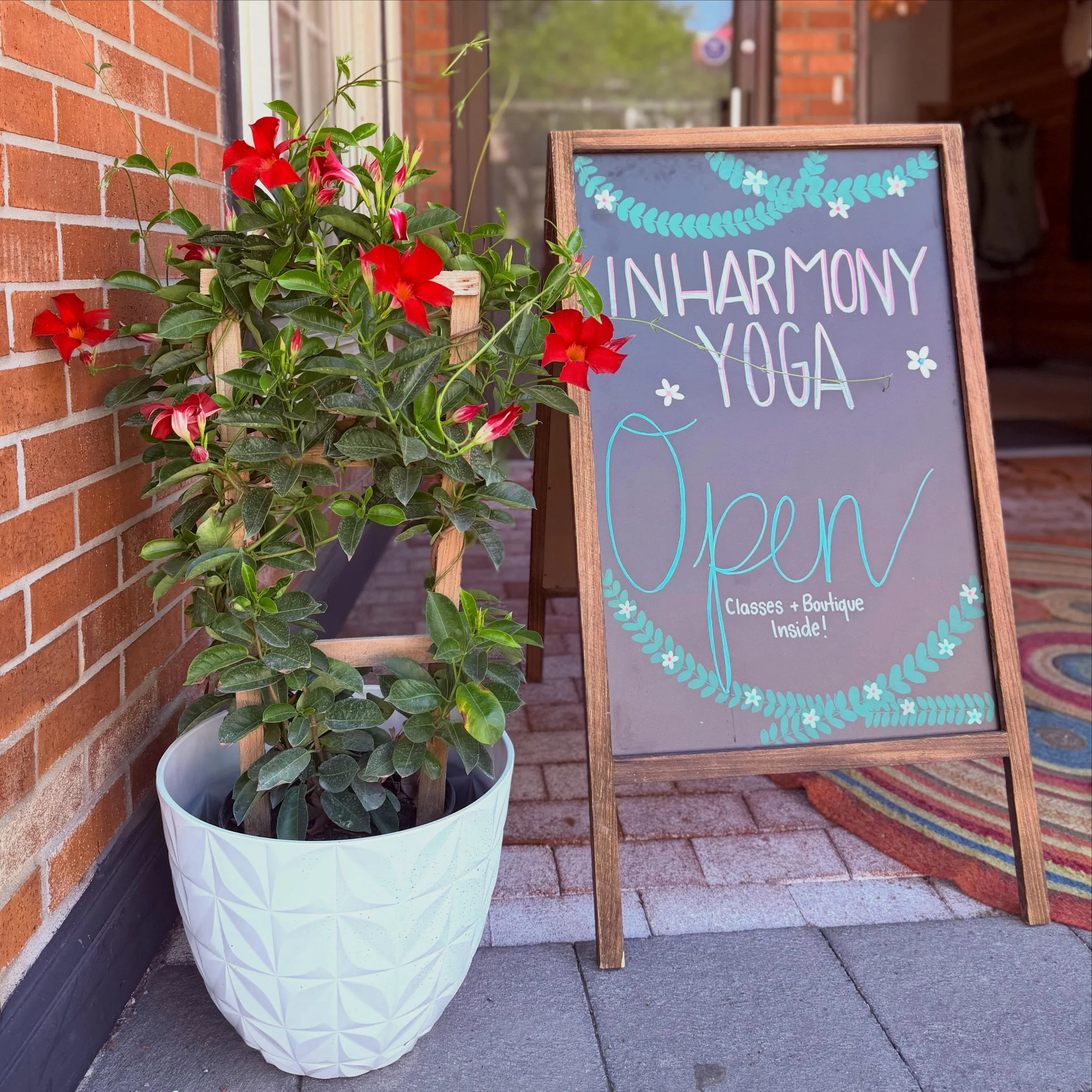 Our mandevilla plants are in full bloom🌺 
A heartfelt thank you to our amazing neighbors at Picnic Basket Gourmet for adding such vibrant beauty to our space.✨
Their commitment to supporting our community is evident in everything they do&mdash; from