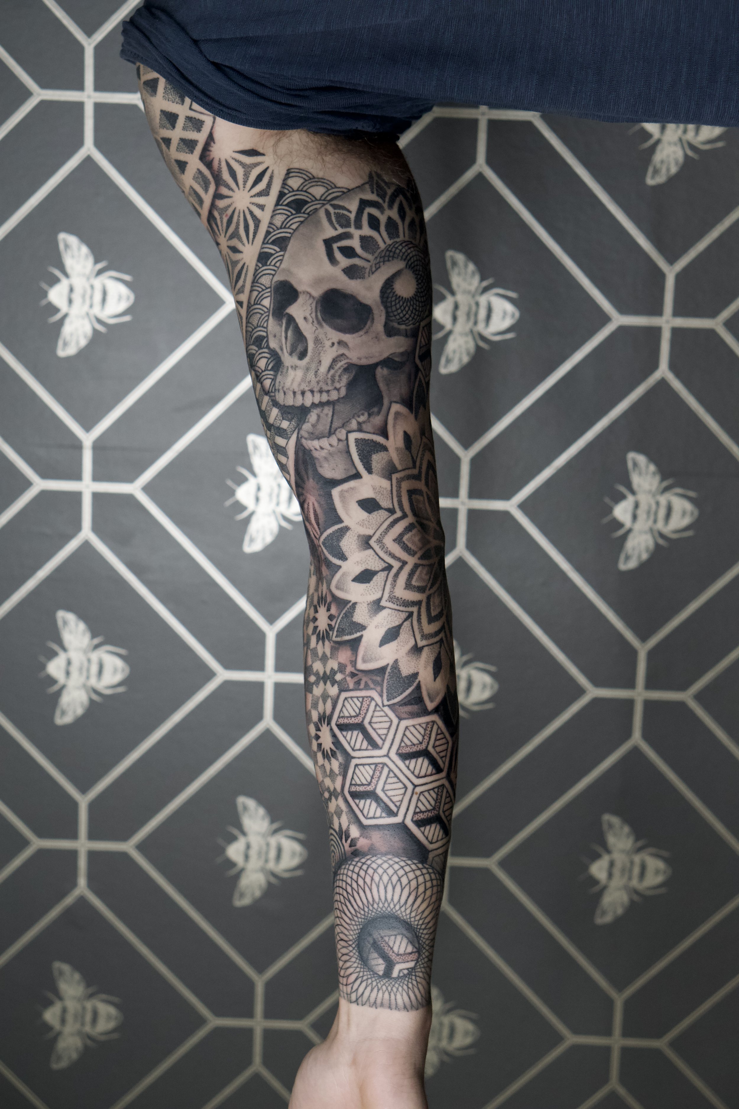 How It Looks Like The Real Geometrical Black Tattoo Art  YouTube