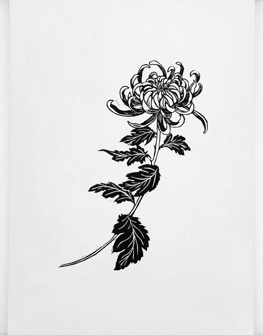 Japanese tattoo style sumi ink wash and watercolor chrysanthemum Art Print  by SebastianOrth | Society6