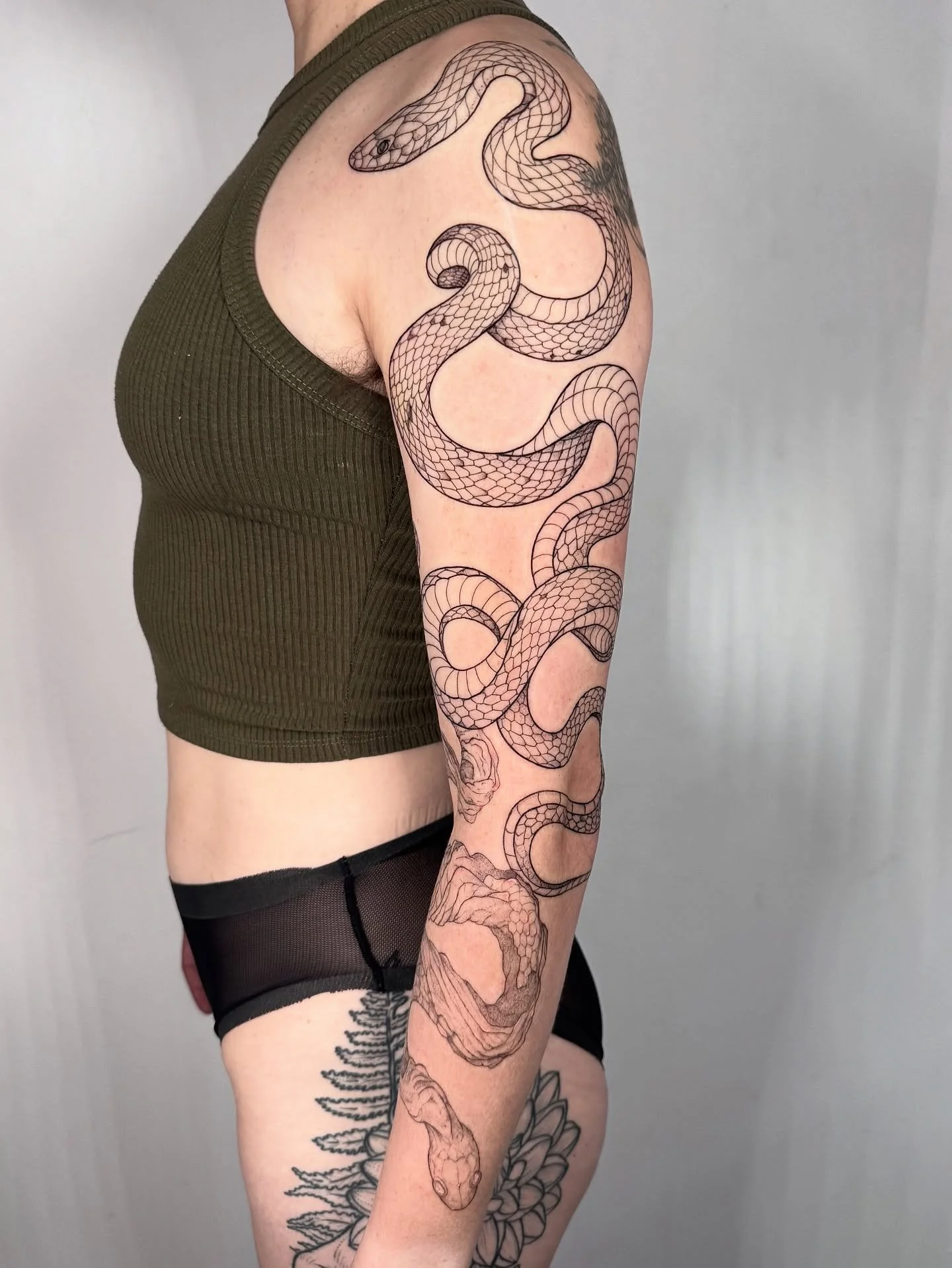 Shed some skin 🐍  #snaketattoo #snakeshed #blackwork #sanfranciscotattoo #newbeginnings