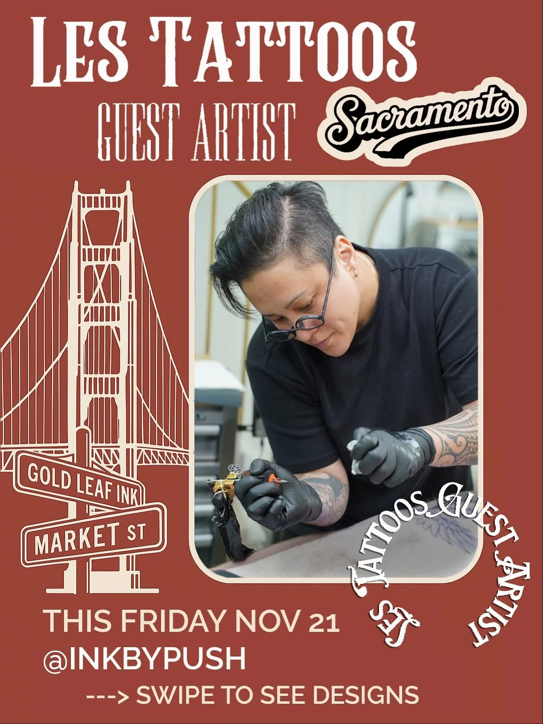Sacramento! Friday I&rsquo;ll be at @lestattoos 🙌🏽 New &lsquo;Up for Grabs&rsquo; designs, past flash, custom&hellip; I&rsquo;m down for whatever. DM or email me for a spot 🎯