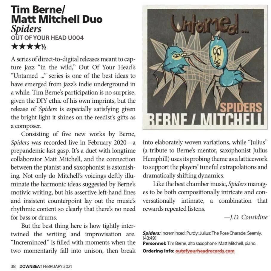Berne/Mitchell - Spiders Downbeat Review