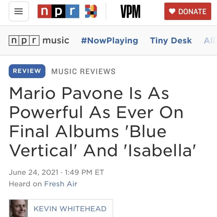Mario Pavone on NPR Fresh Air