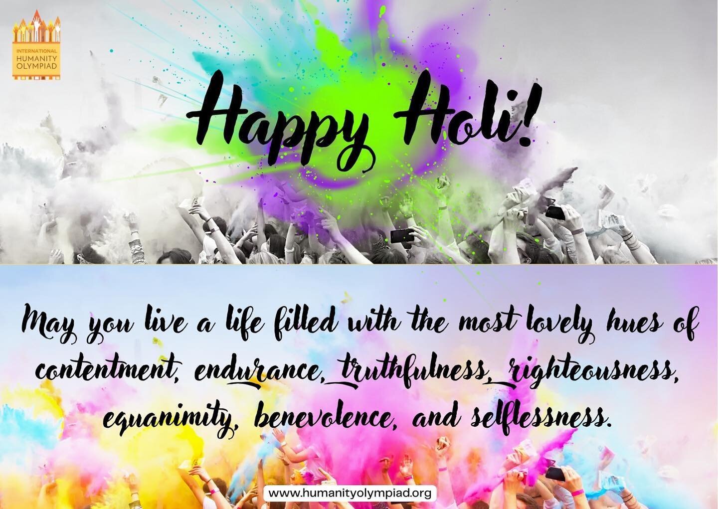 Humanity Olympiad Team wishes you a colourful and joyful Holi👨&zwj;👩&zwj;👧&zwj;👧👨&zwj;👩&zwj;👦&zwj;👦💦🌈🎨

#holifestival #colourful #festivalofindia #happylife #fullofcolours #positivity #humanityolympiad