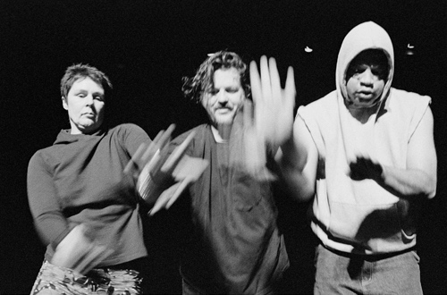 Movement Research Improvisation Festival at The Kitchen with Yvonne Meier, Tere O'Connor, Ishmael Houston-Jones, 2002 Photo: Anja Hitzenberger