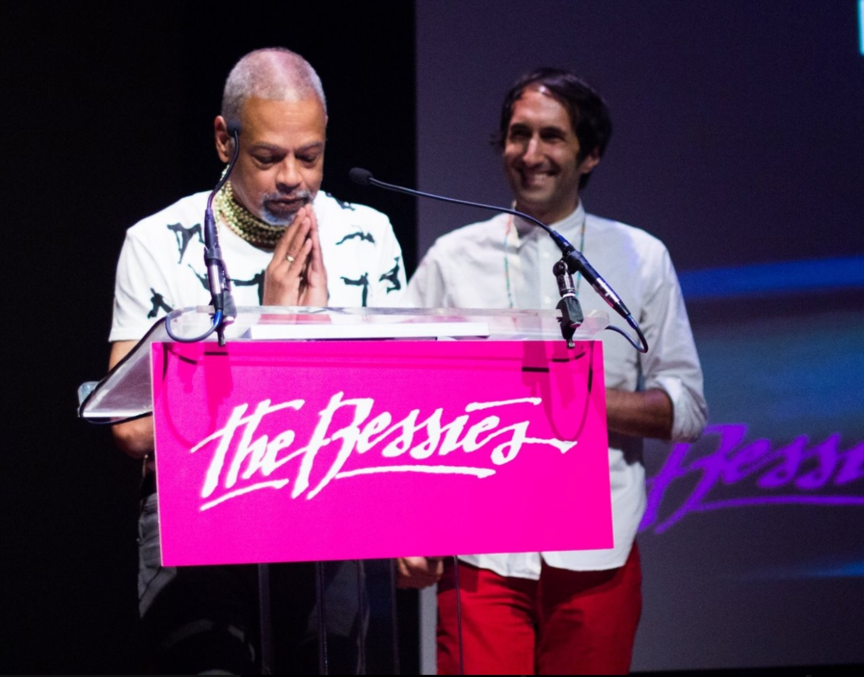 Ishmael Houston-Jones and Nick Hallett receive the Best Revival 2017 New York Dance and Performance “Bessie” Award for Variations on Themes from Lost and Found… Photo: AK47 Division