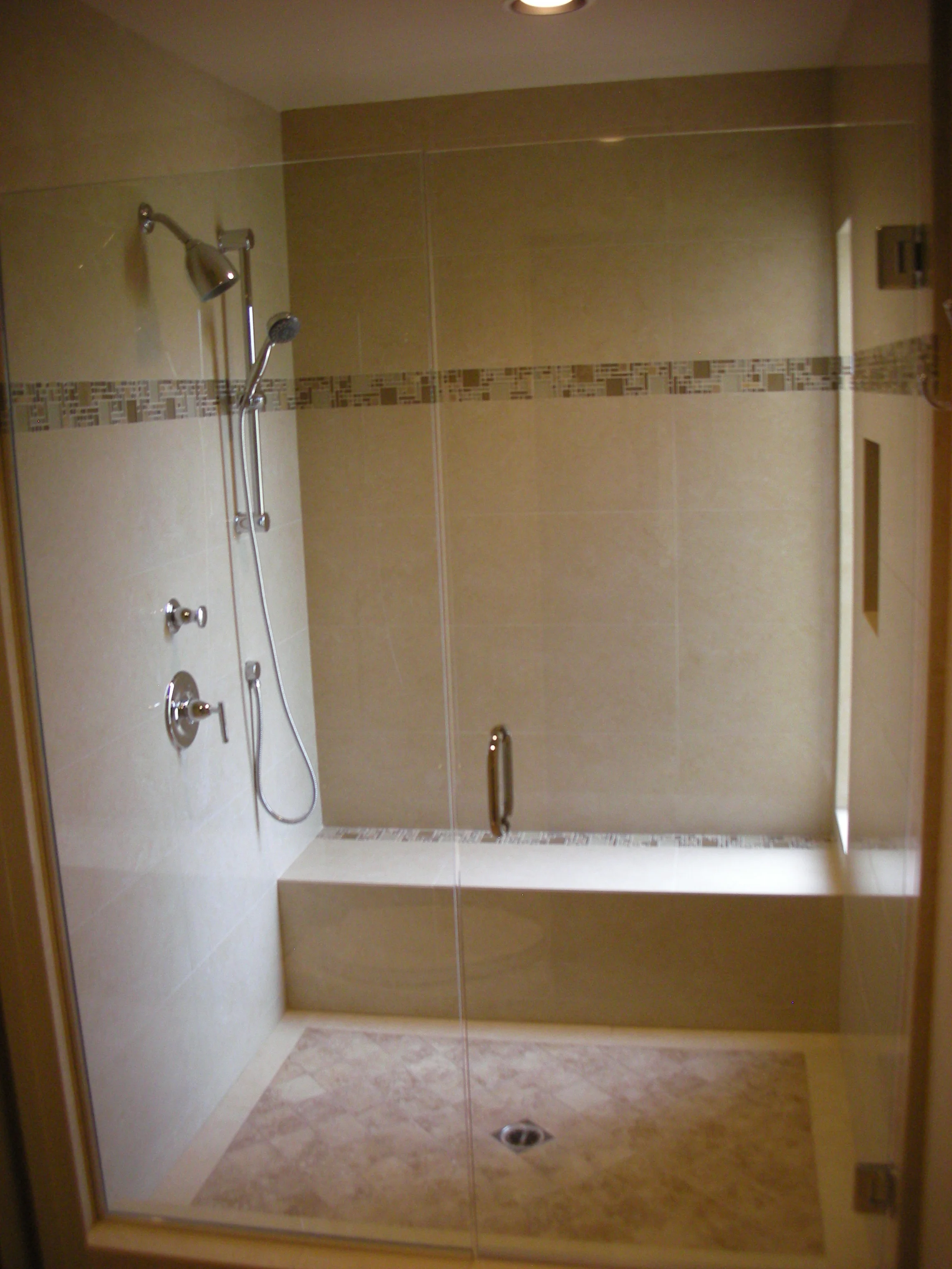 Large, stunning walk-in master bath shower