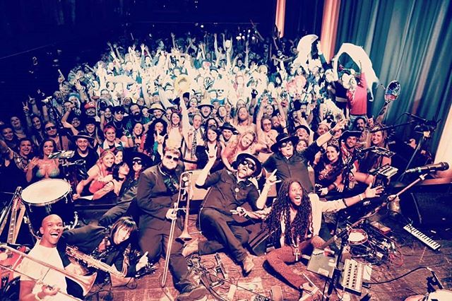 Great times with @dirtwire last night. Our emcee and horn section sat in with the legends. Thanks for selling it out and bringing that energy San Diego!