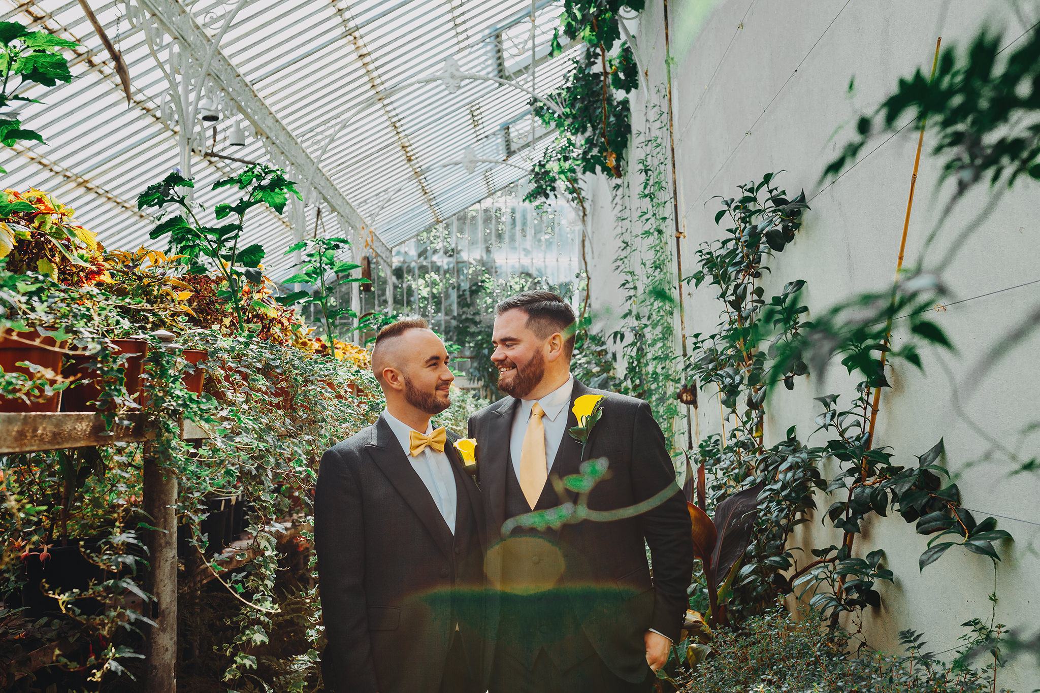 lgbt wedding photographers northern ireland botanic gardens belfast greenhouse
