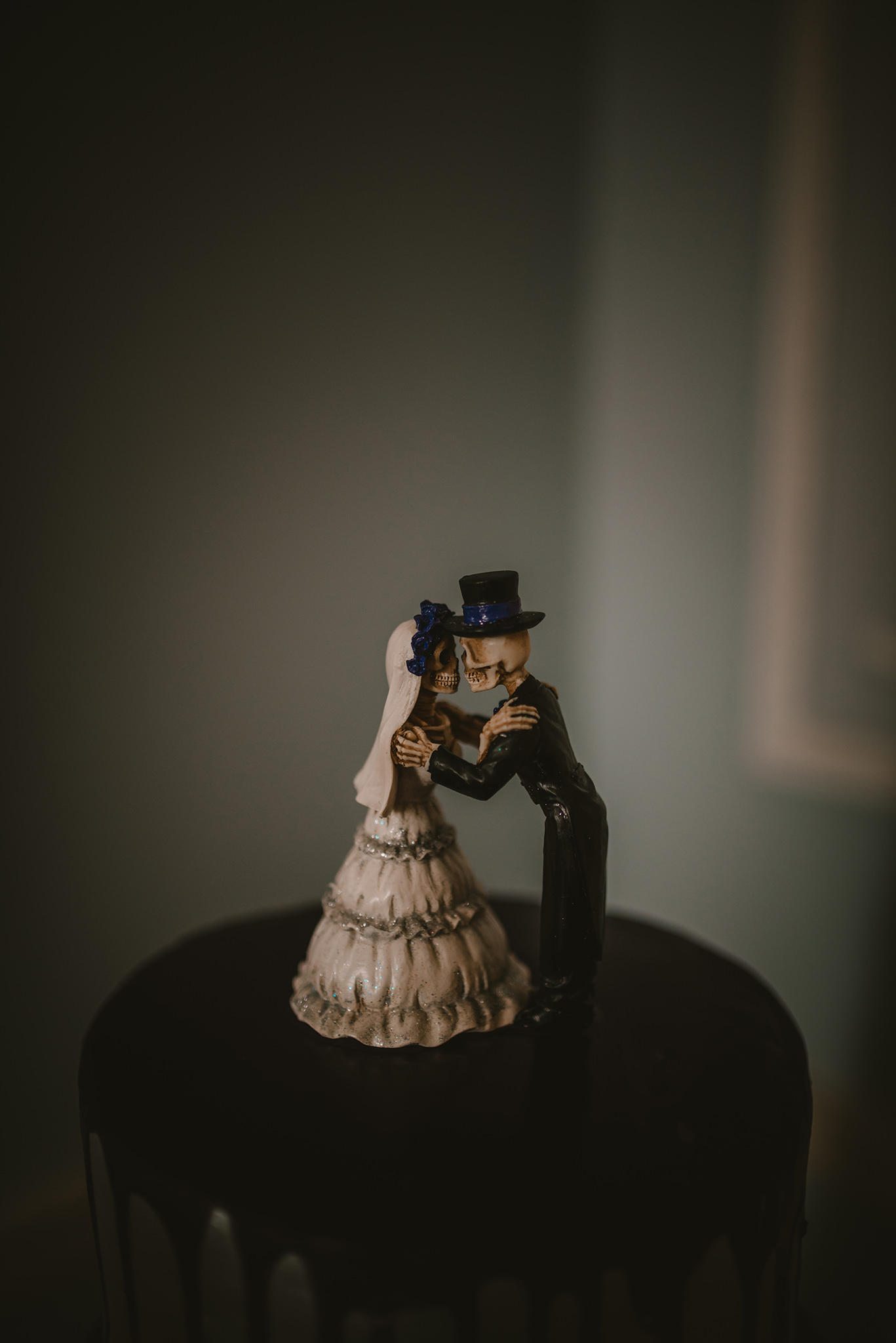 malone house wedding alternative skeleton cake toppers