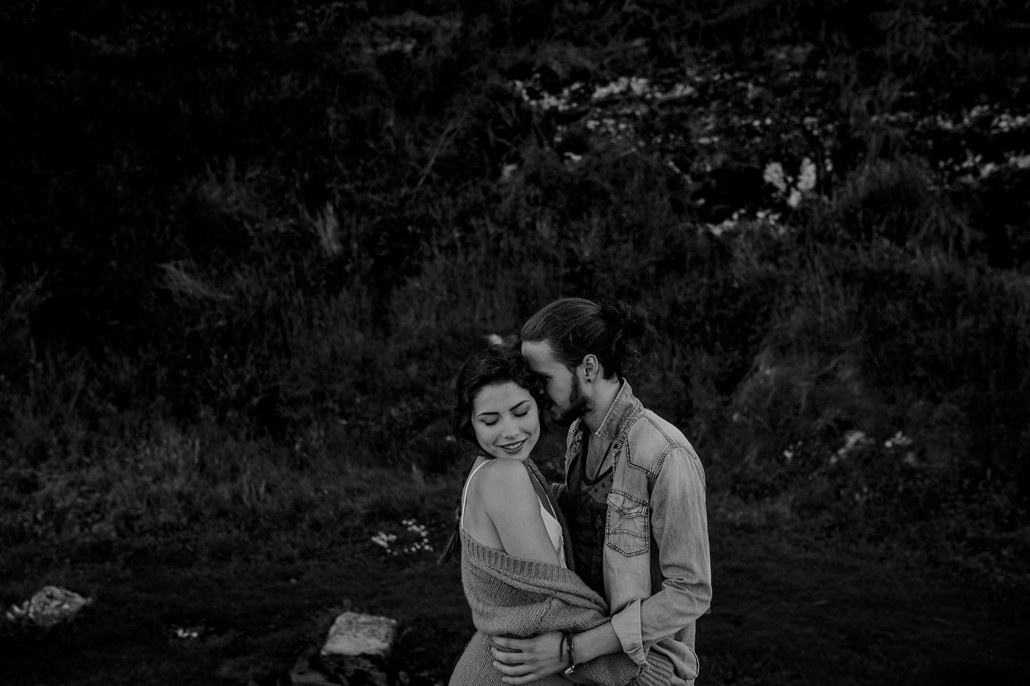 sweet moments between a couple on the causeway coast