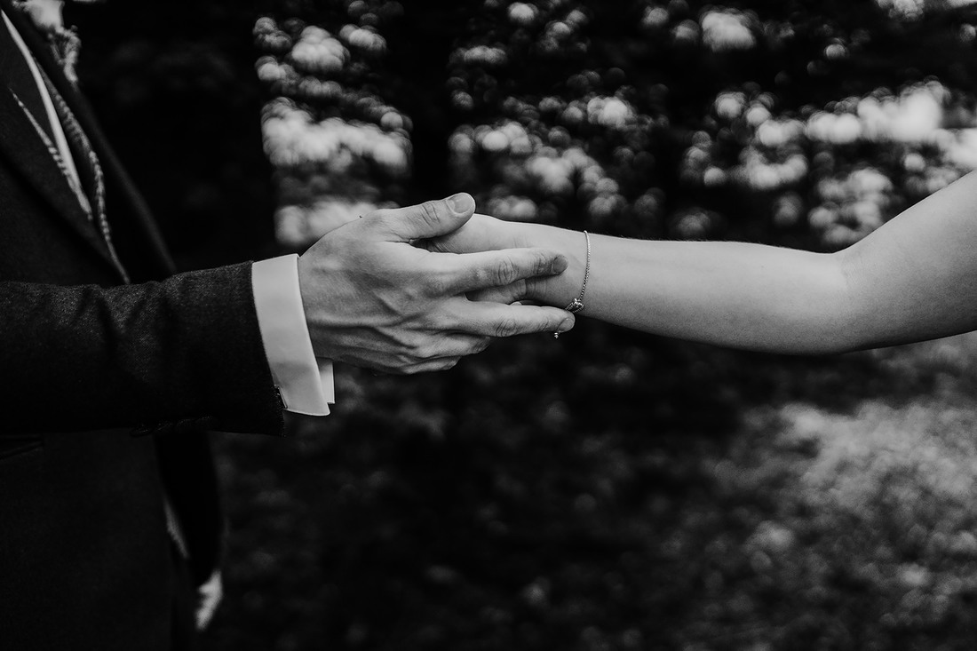 creative wedding portraits bride and groom hands touching gif Northern Ireland wedding photographers