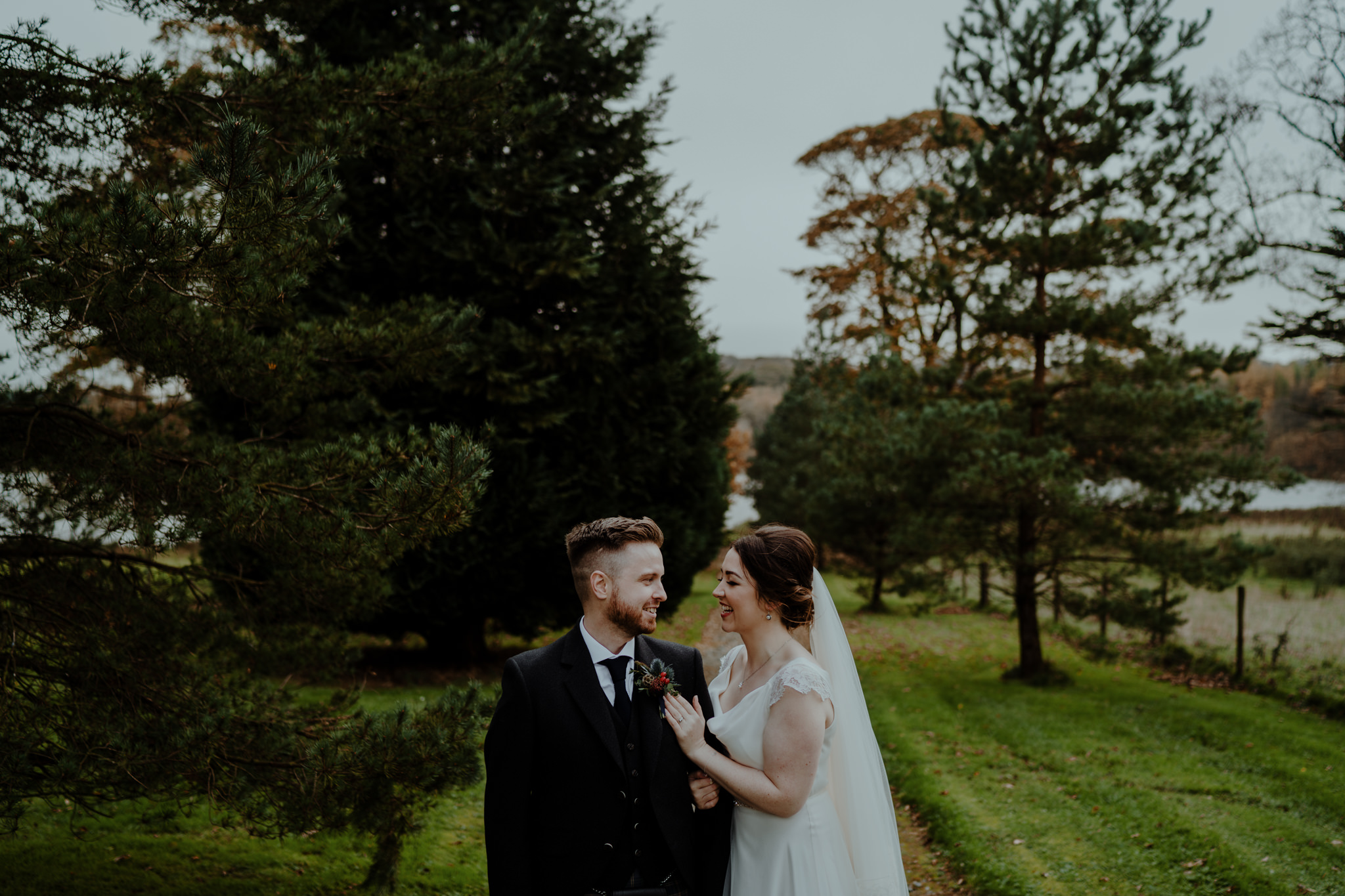 bride and groom  wedding at lissanoure castle