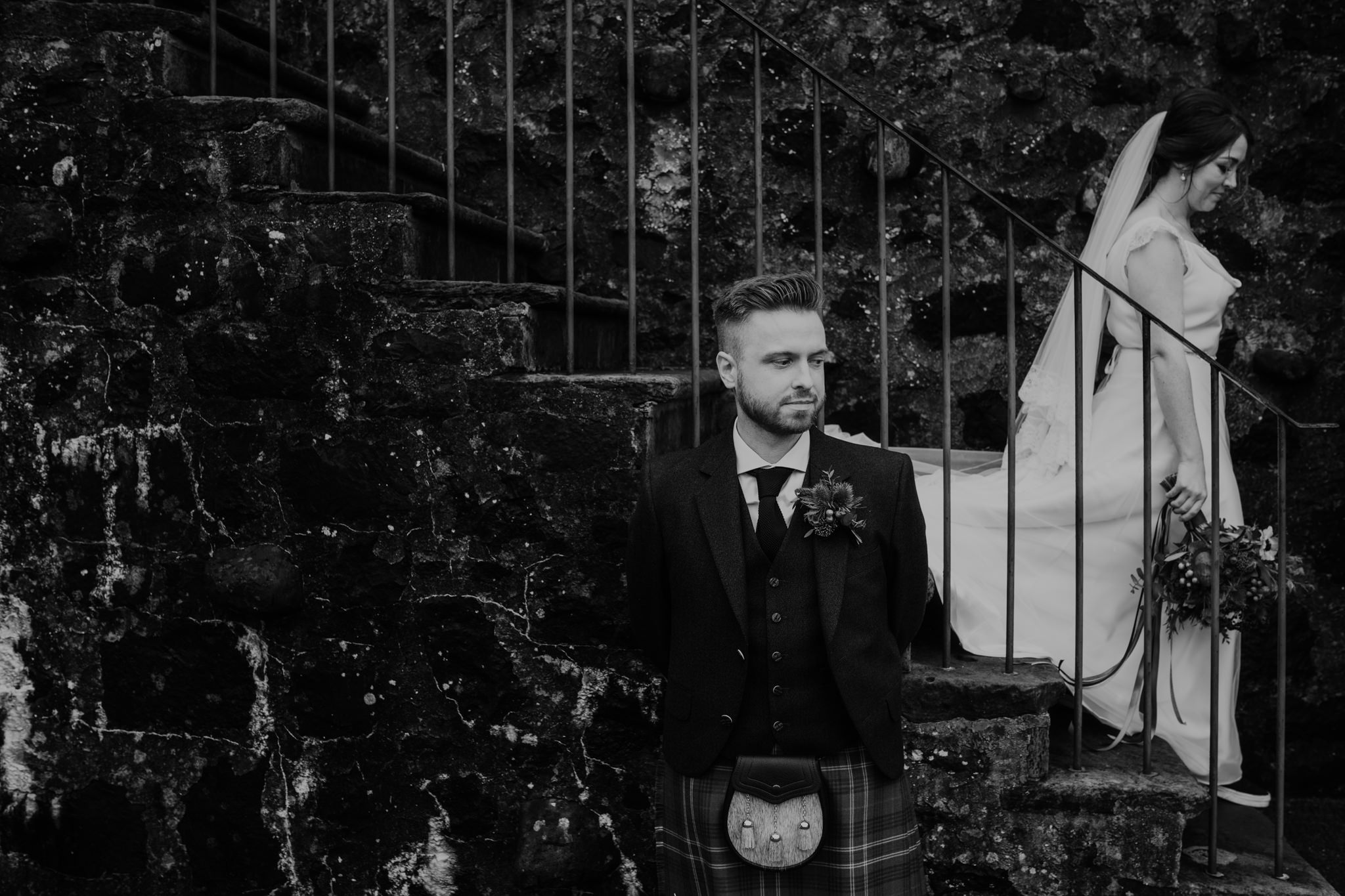 bride and groom couple portraits  wedding at lissanoure castle