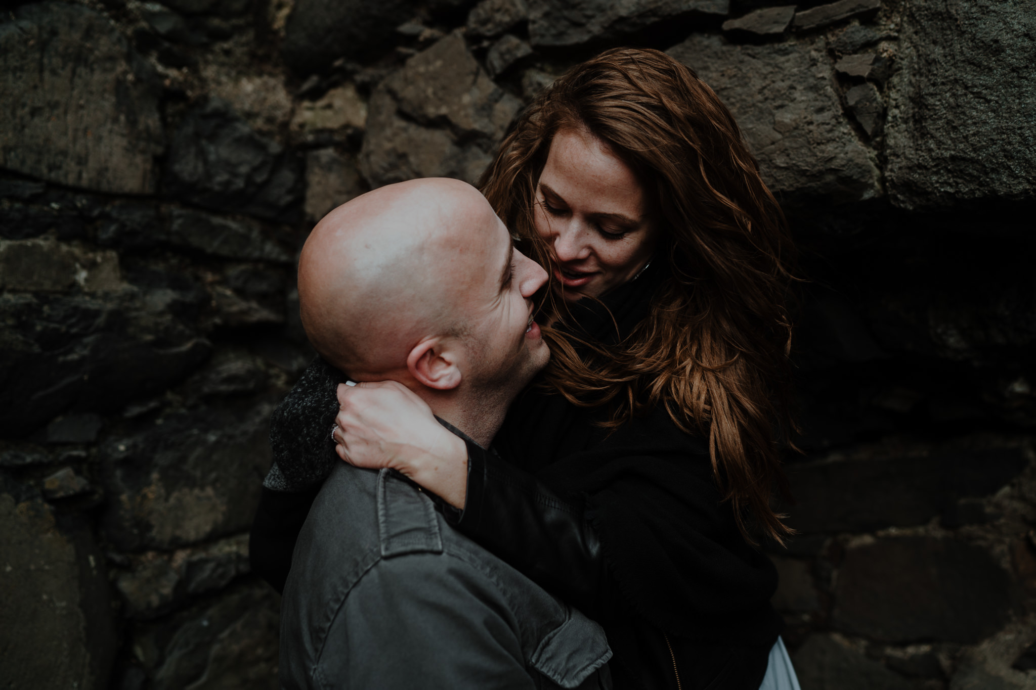 kinbane castle couples adventure photographers NI