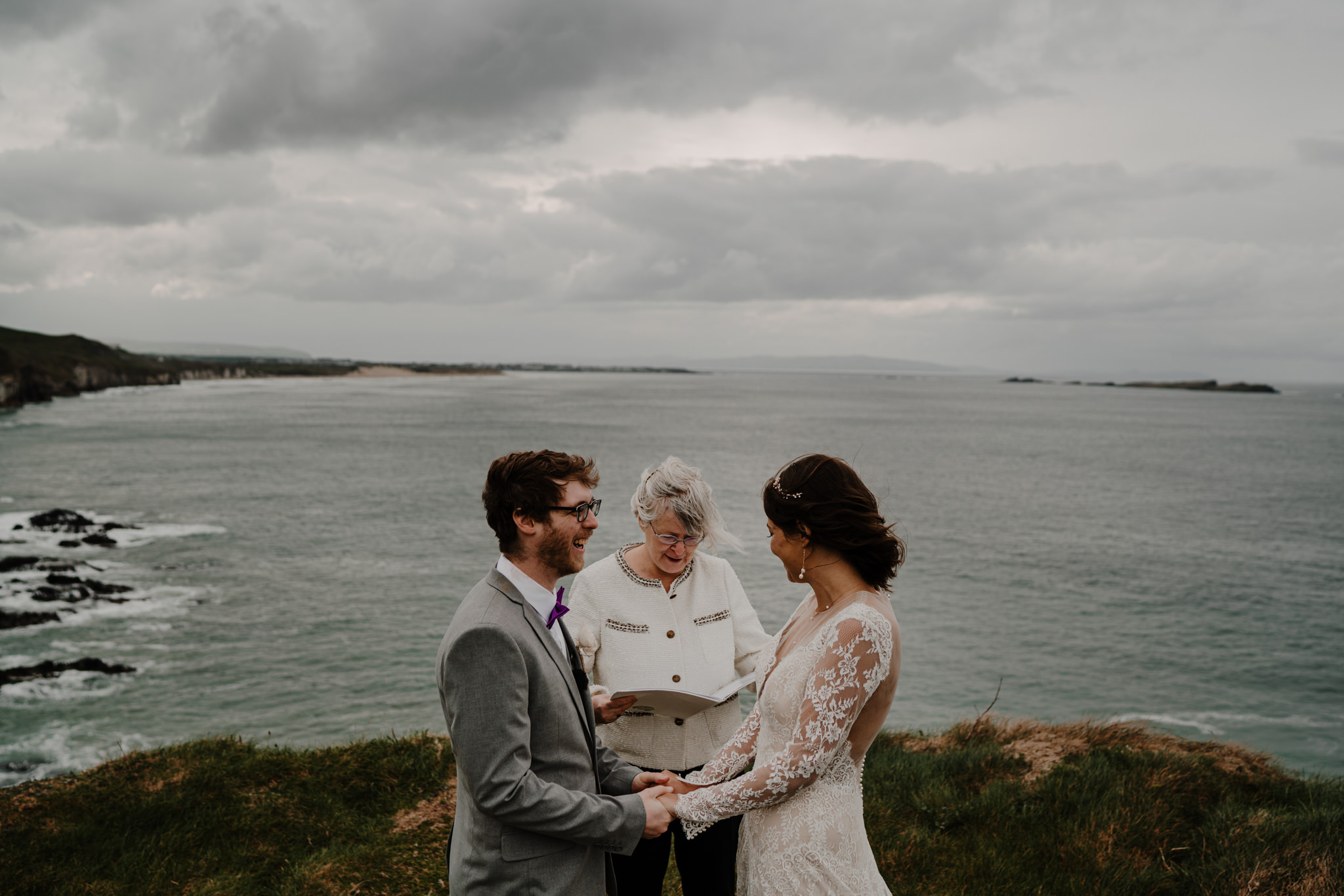 Cliff edge elopement dunluce castle