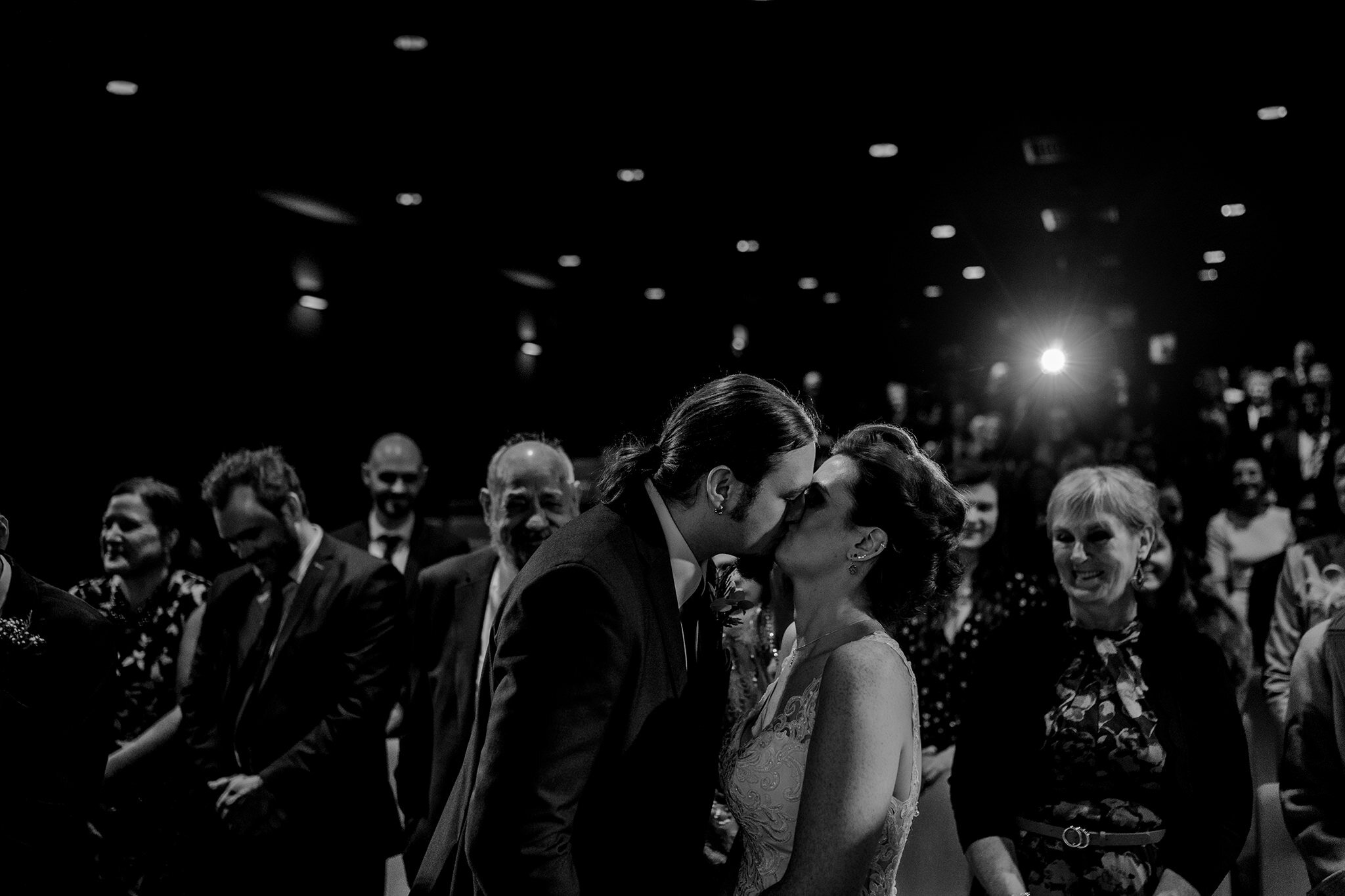 first-kiss-ceremony-qft-belfast-alternative-wedding