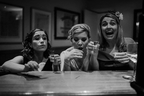 Bride friends shots wedding gif