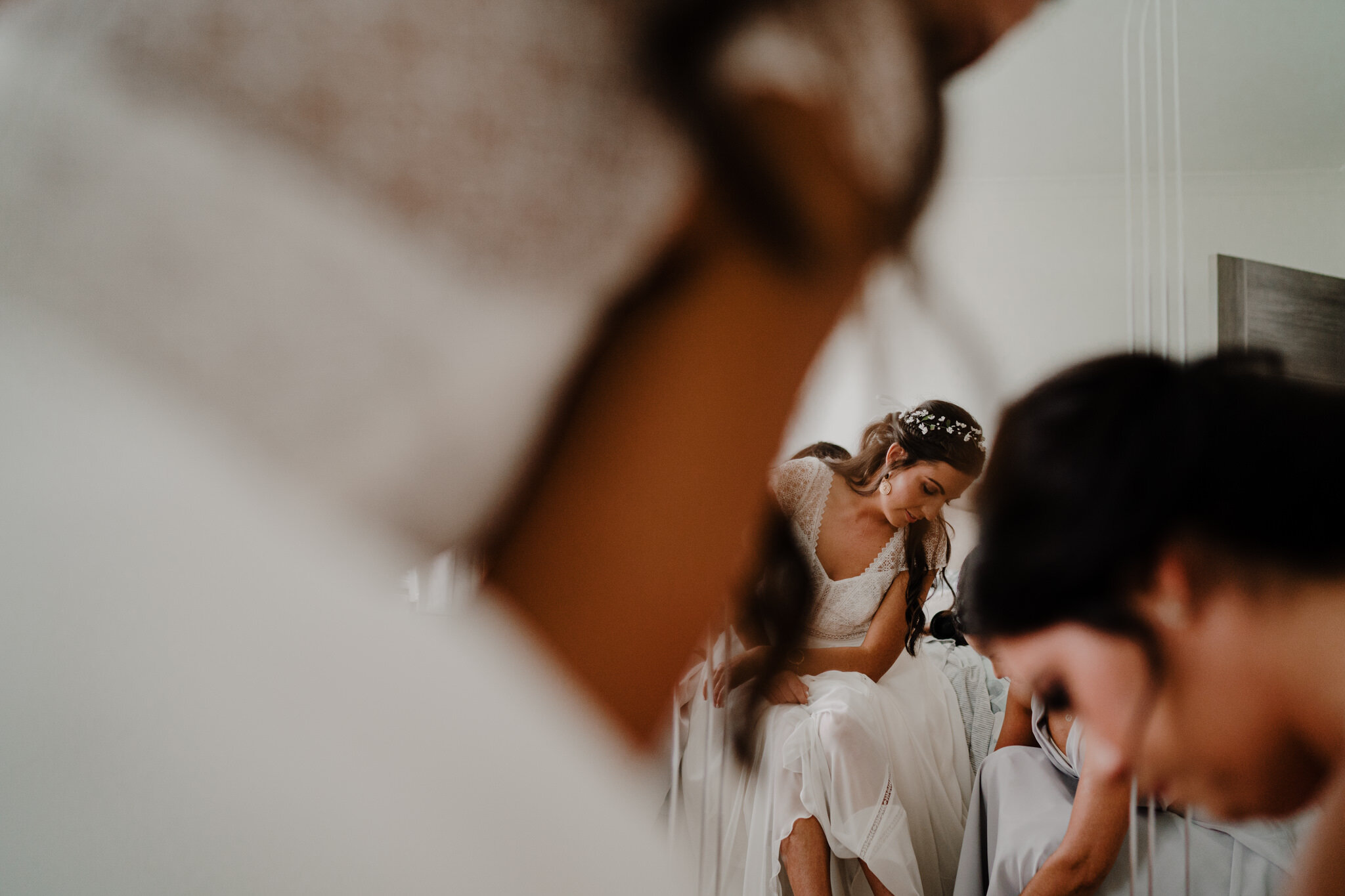 portrush bride getting ready at home