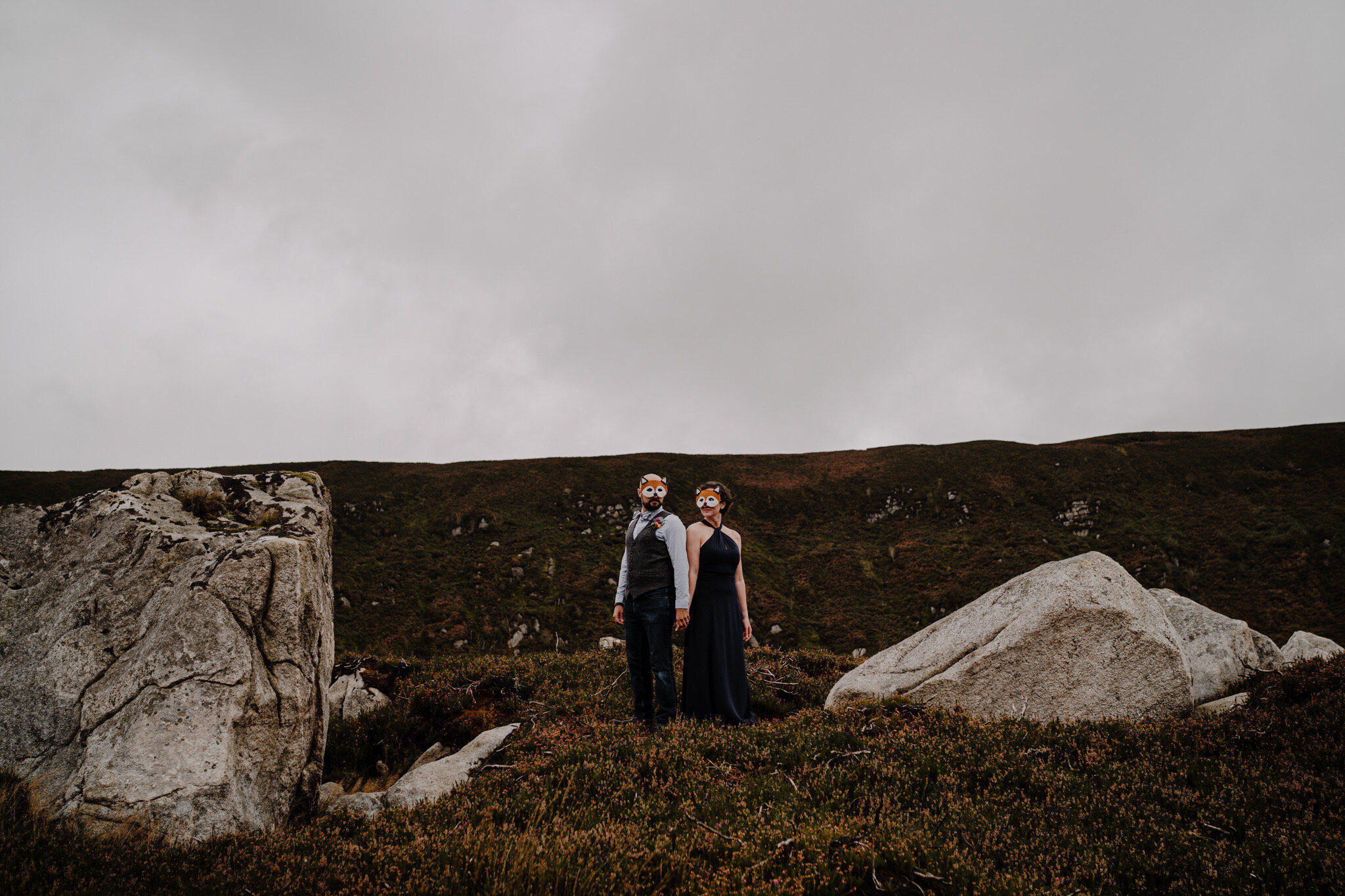 Creative elopement photographer Ireland wicklow mountains