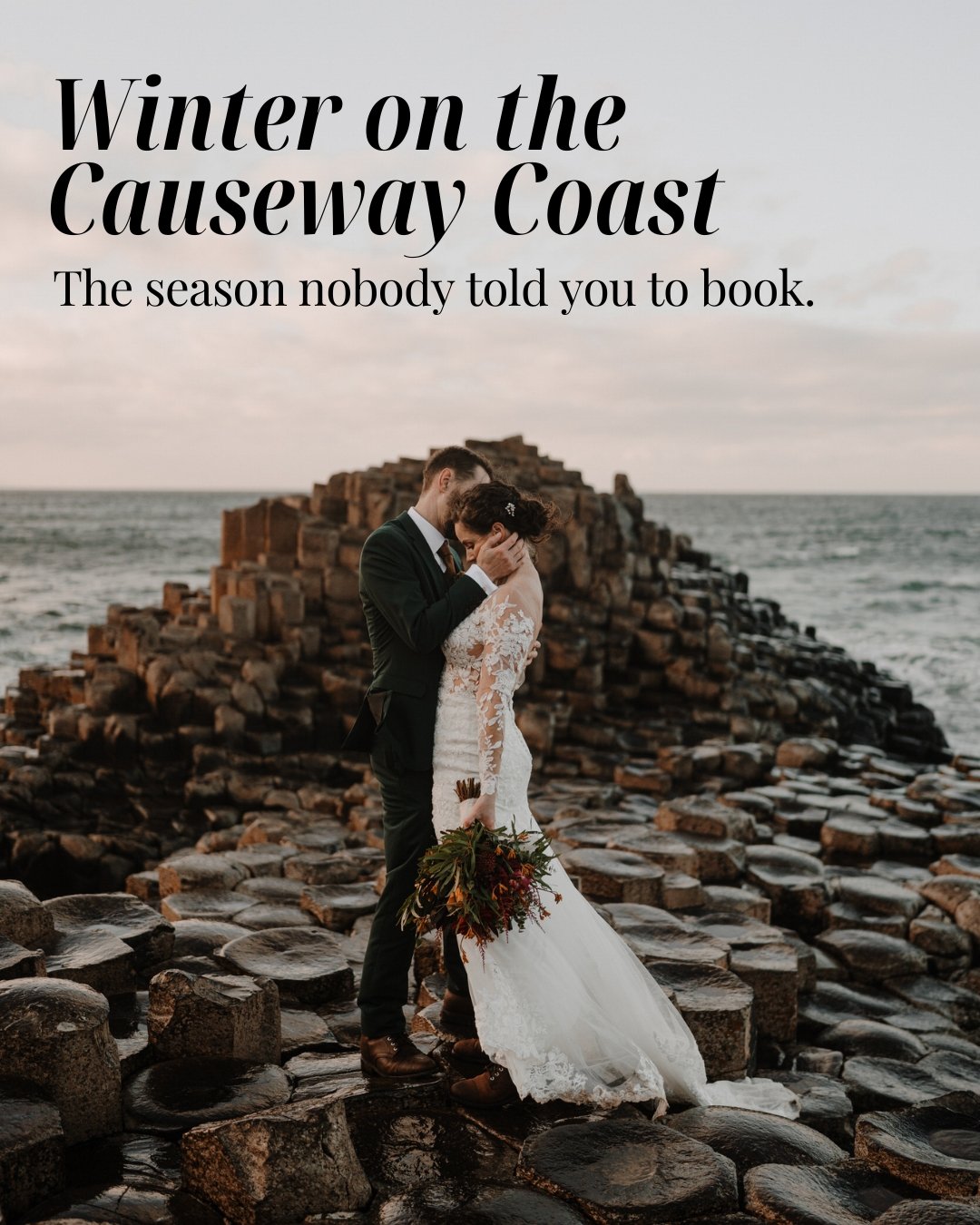 Everyone books Summer. I understand why.

𝗜 𝘄𝗮𝗻𝘁 𝘁𝗼 𝗺𝗮𝗸𝗲 𝗮 𝗱𝗶𝗳𝗳𝗲𝗿𝗲𝗻𝘁 𝗮𝗿𝗴𝘂𝗺𝗲𝗻𝘁.

The Causeway Coast in winter is not a compromise. It is a specific, extraordinary thing that the other seasons cannot replicate.

Yes, on pap