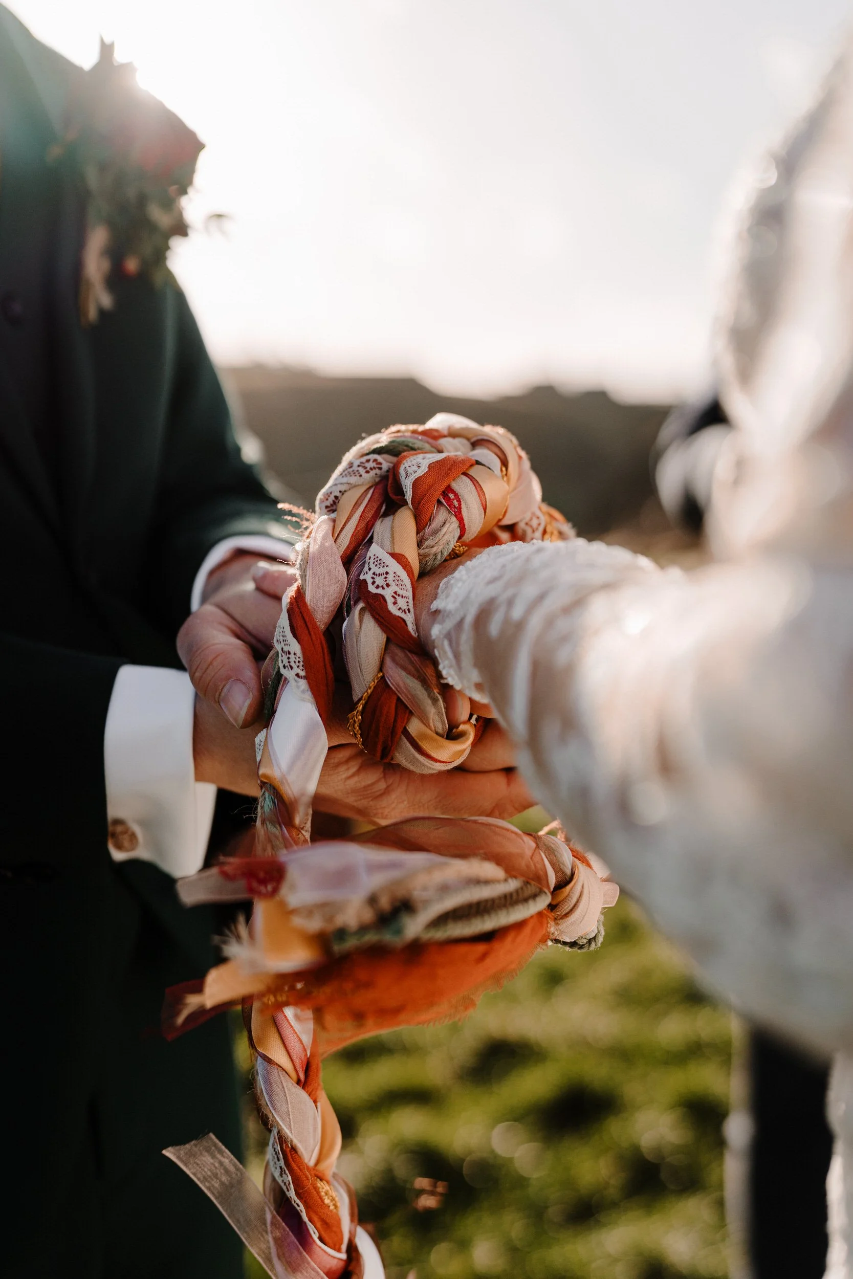 irish handfasting cords elopement dunluce castle