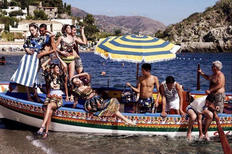 Local beach, Mazzarò featured in Dolce & Gabbana fashion campaign. Photo by D.Dolce