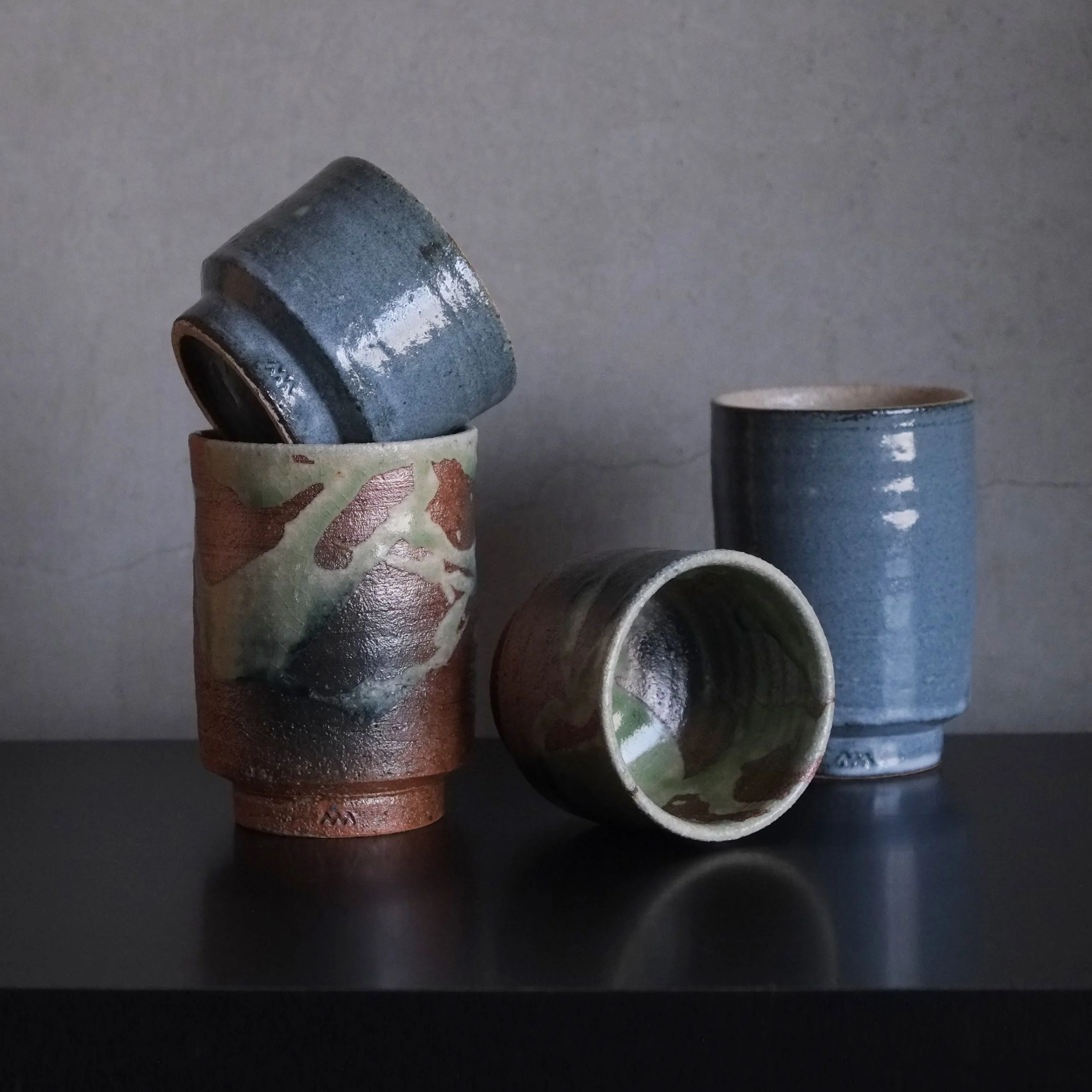 These Shigaraki-yaki cups beautifully embody the region&rsquo;s signature coarse, earthy clay and timeless, functional design. Each cup is a testament to the raw, natural beauty found near Lake Biwa, perfectly blending rustic texture with modern util