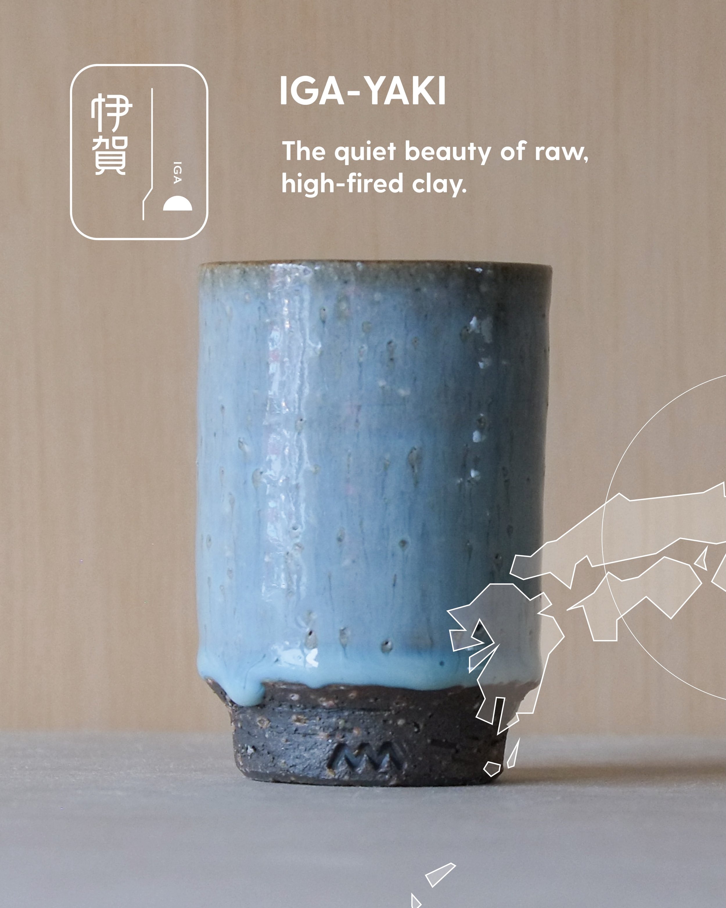 Rooted in the ancient soils of Mie Prefecture, Iga-yaki traces its origins back to the Azuchi-Momoyama period, when local kilns began crafting utilitarian pieces shaped by the region&rsquo;s porous, heat-retaining clay.

Because the soil contains fos