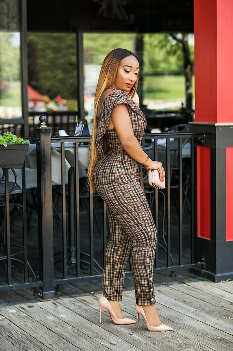 Kenia Gridded Jumpsuit — Kenia Nunez Designs