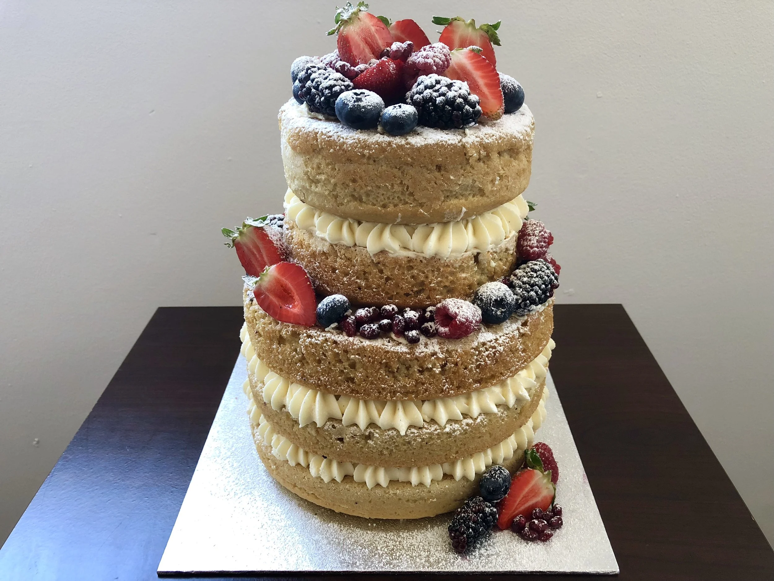 Two-Tier Naked Fresh Fruit Cake 