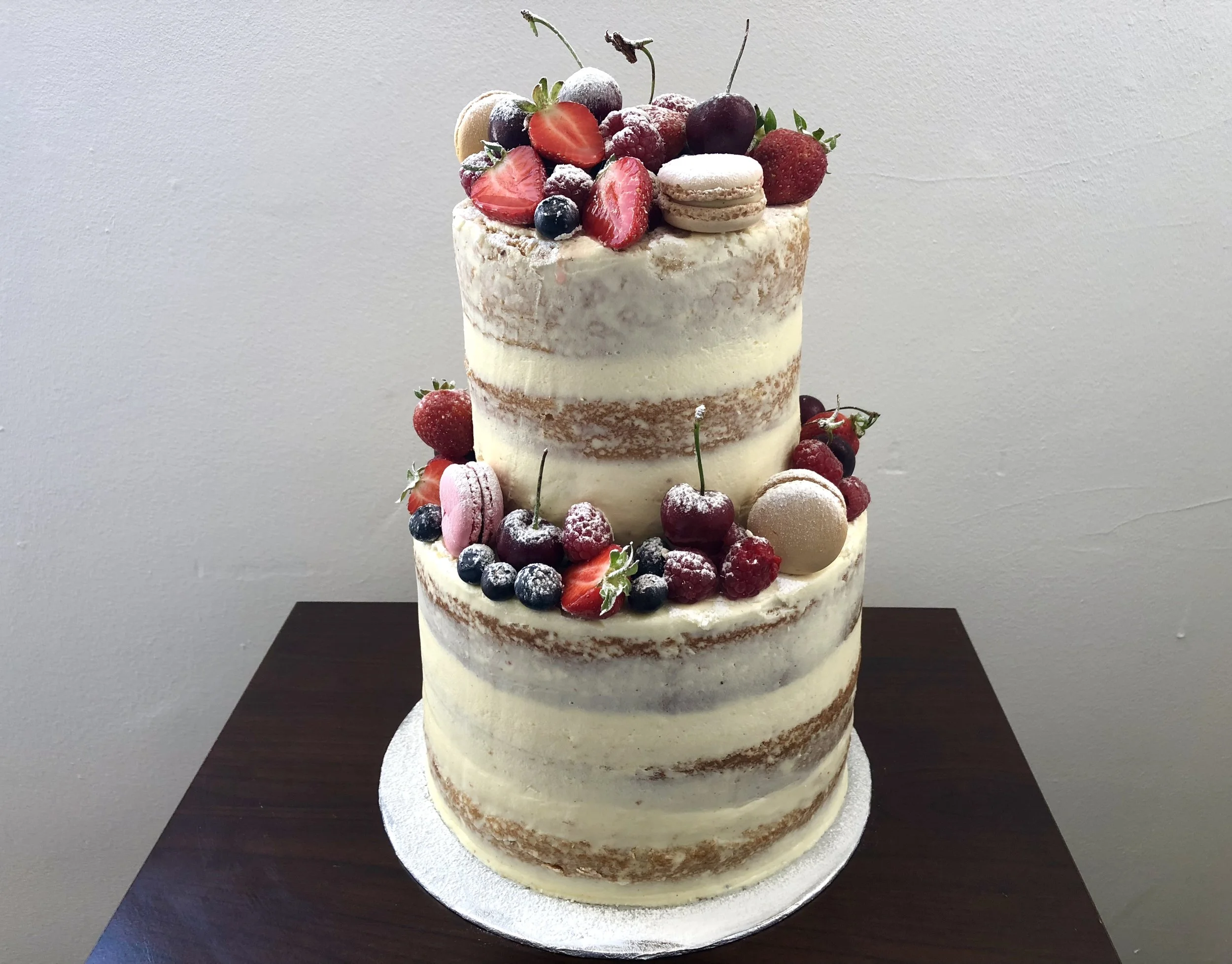 Two-Tier Semi-Naked Fruit Cake 